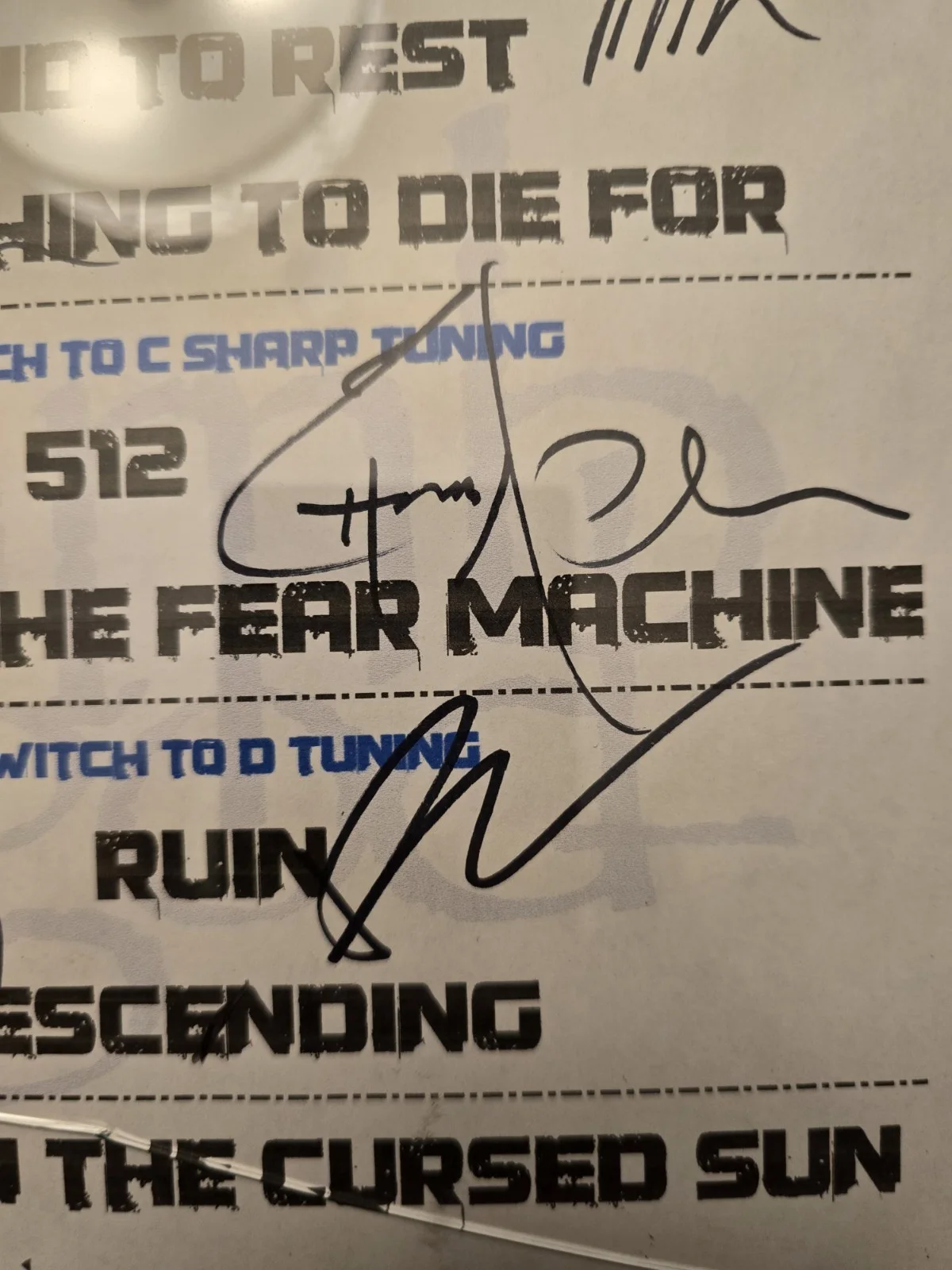 Lamb Of God Signed Setlist, image 4
