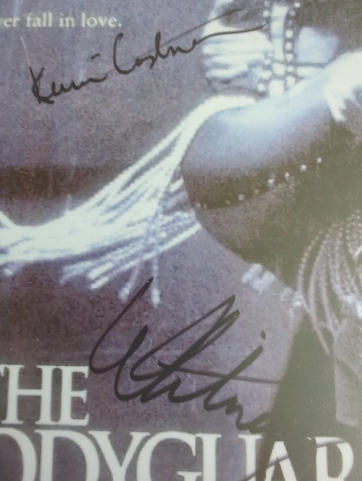 The Bodyguard () Whitney Houston Kevin Costner Autographed 8x10 With Authenticit, image 2