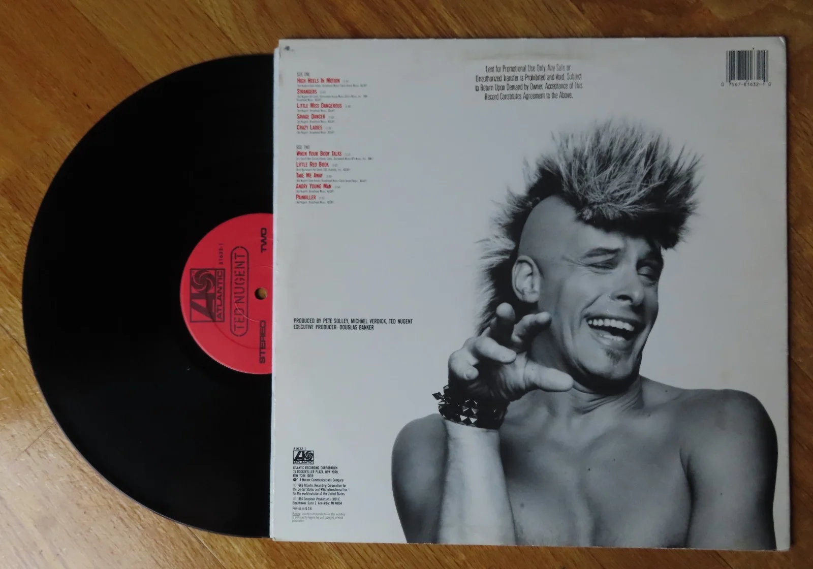 DEREK ST. HOLMES signed TED NUGENT's LITTLE MISS DANGEROUS 86 Record / Album COA, изображение 3