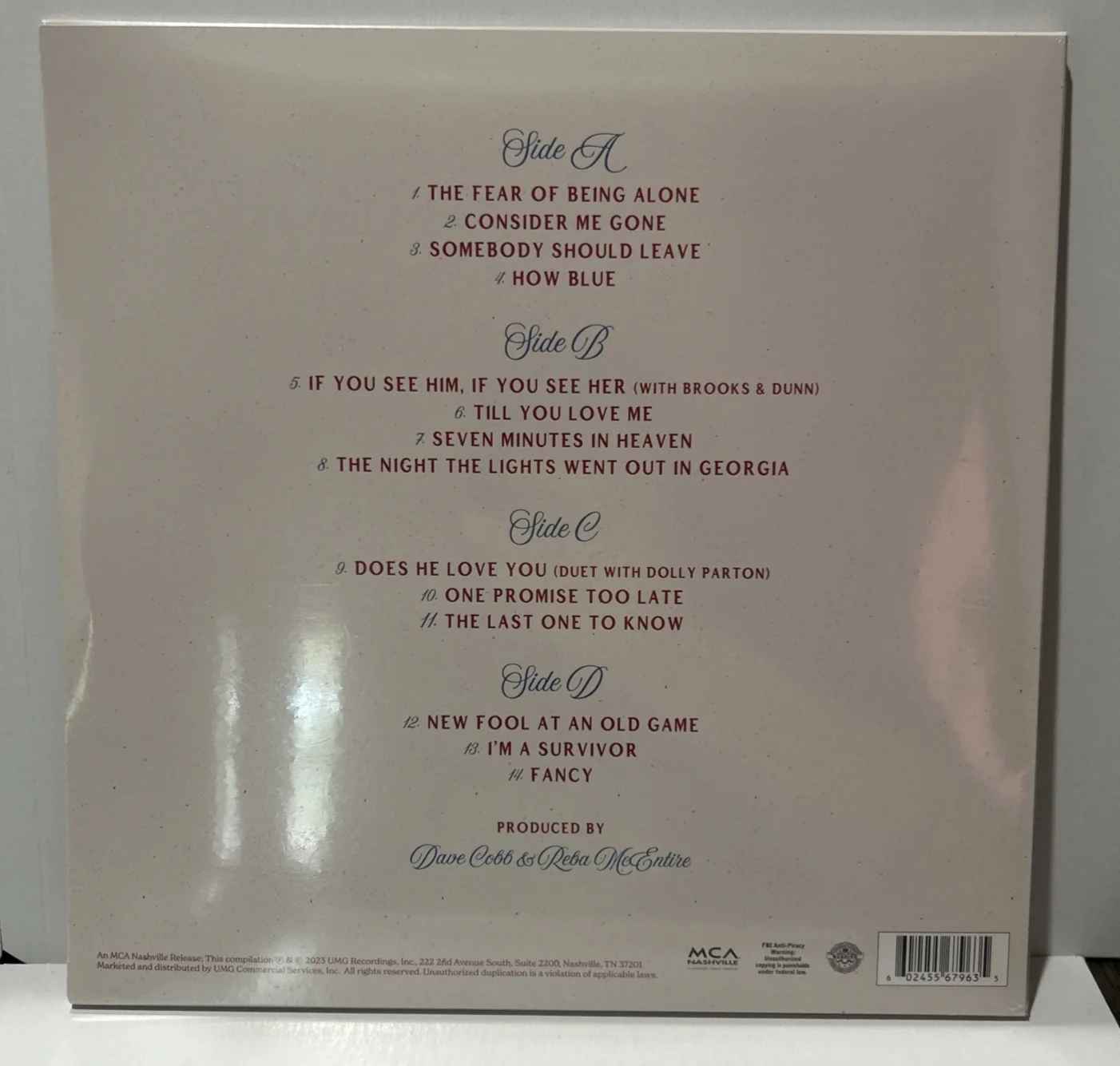 Reba McEntire Hand Signed "Not That Fancy" vinyl LP Autographed JSA COA, изображение 4