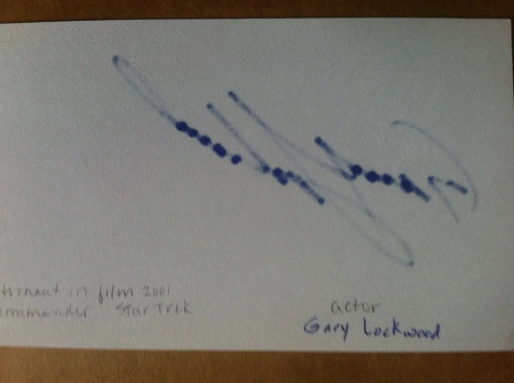 Autograph Gary Lockwood 3x5 index card (Star Trek, 2001), image 2