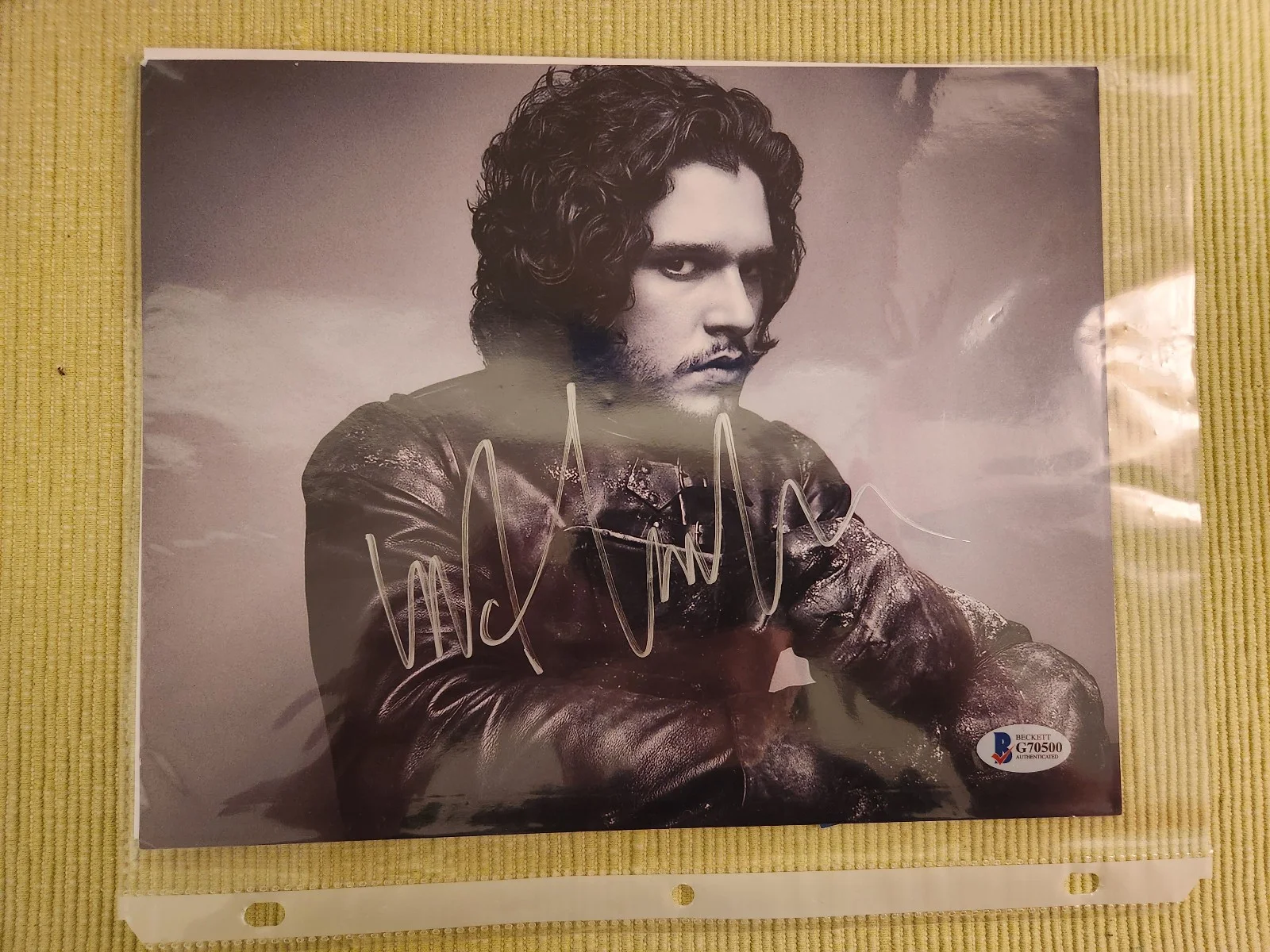 Kit Harington — Foto 8x10 firmada por Kit Harington - Juego de Tronos - Jon Snow - Certificado de autenticidad Beckett, изображение 4