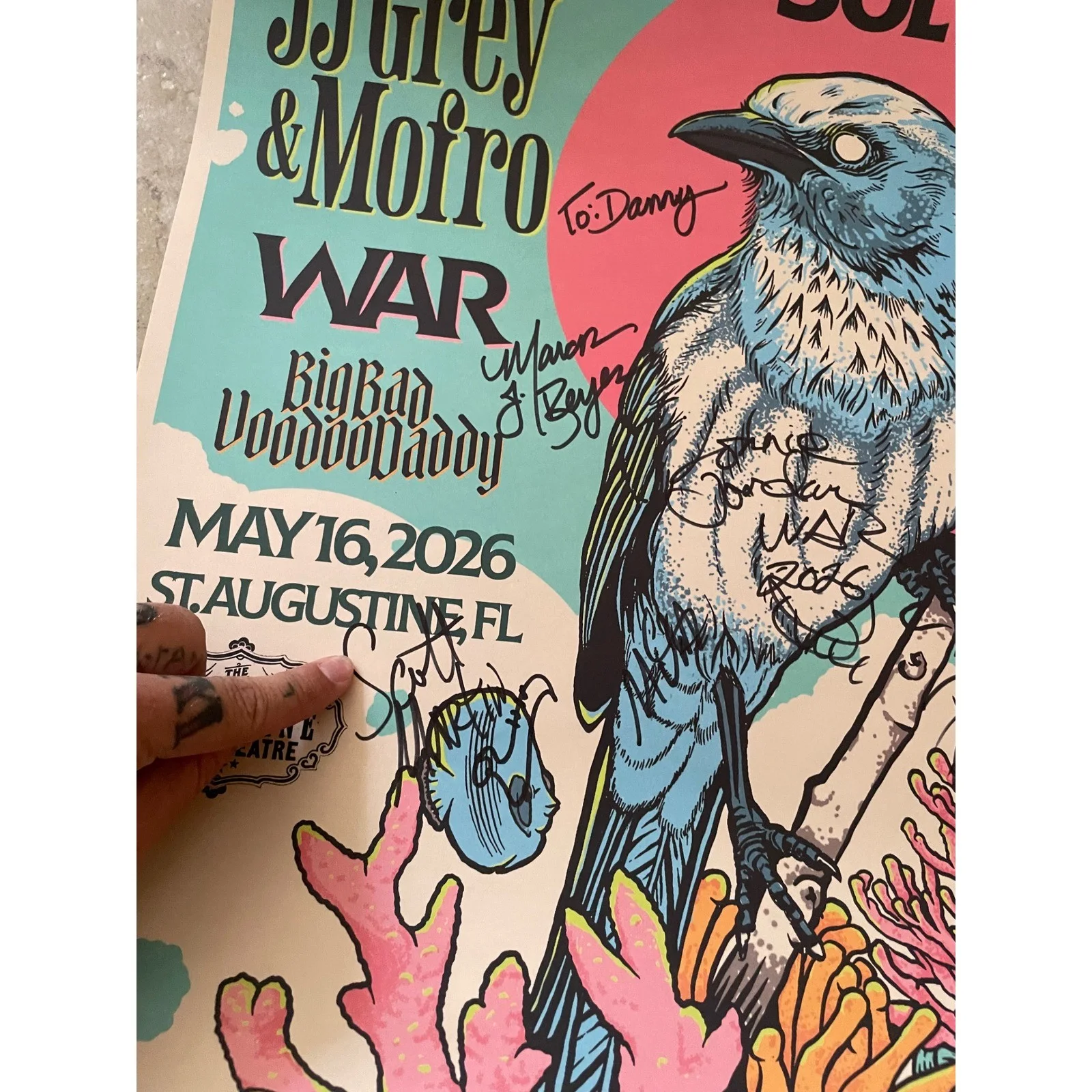 JJ Grey & Mofro Blackwater Sol Revue Signed Concert Poster 2026 St Augustine FL, image 2