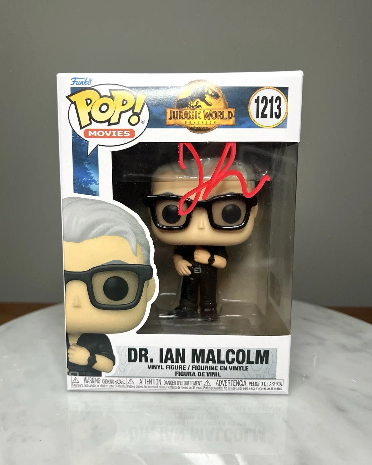 Jeff Goldblum — Jeff Goldblum Signed Ian Malcolm Jurassic Park Funko Pop Autographed SWAU COA, изображение 2