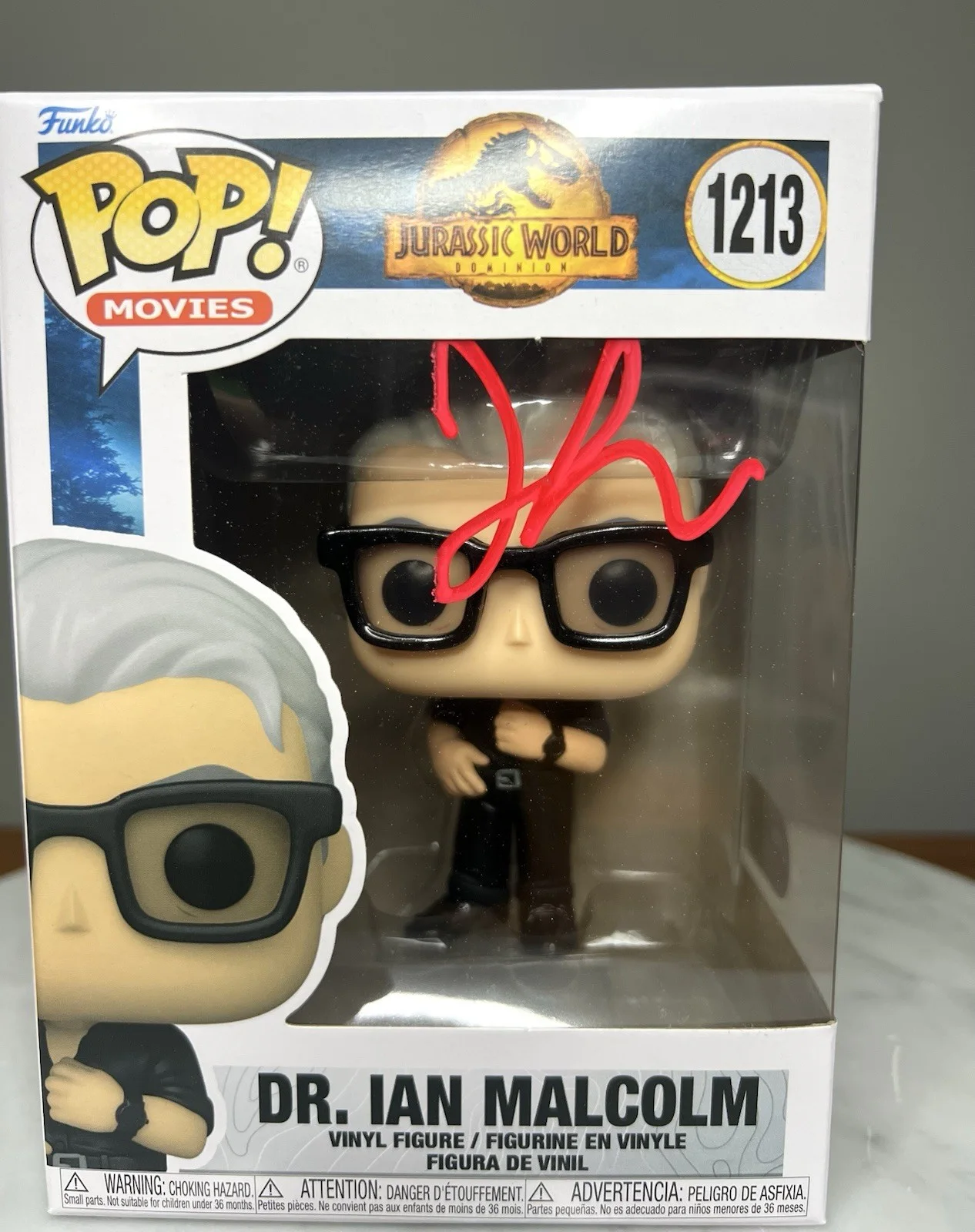 Jeff Goldblum — Jeff Goldblum Signed Ian Malcolm Jurassic Park Funko Pop Autographed SWAU COA, изображение 3