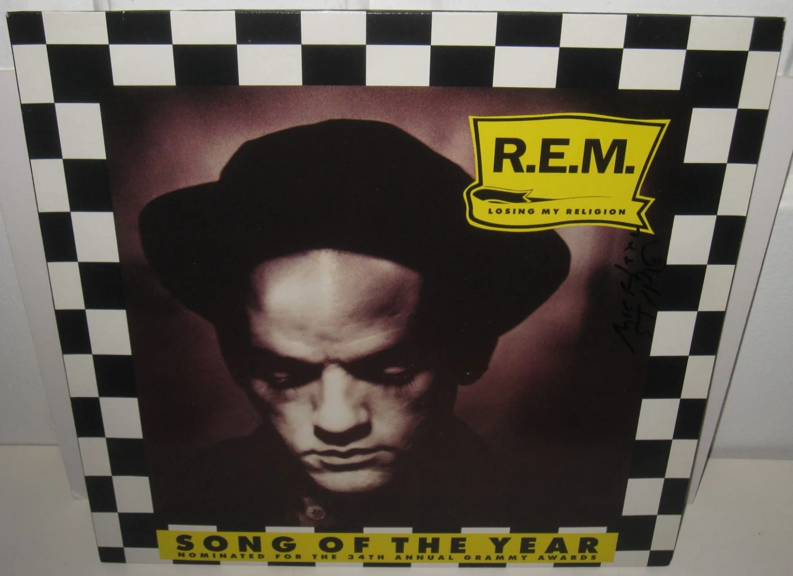 MICHAEL STIPE SIGNED REM LOSING MY RELIGION ALBUM VINYL ROCK AUTOGRAPH JSA COA, image 3