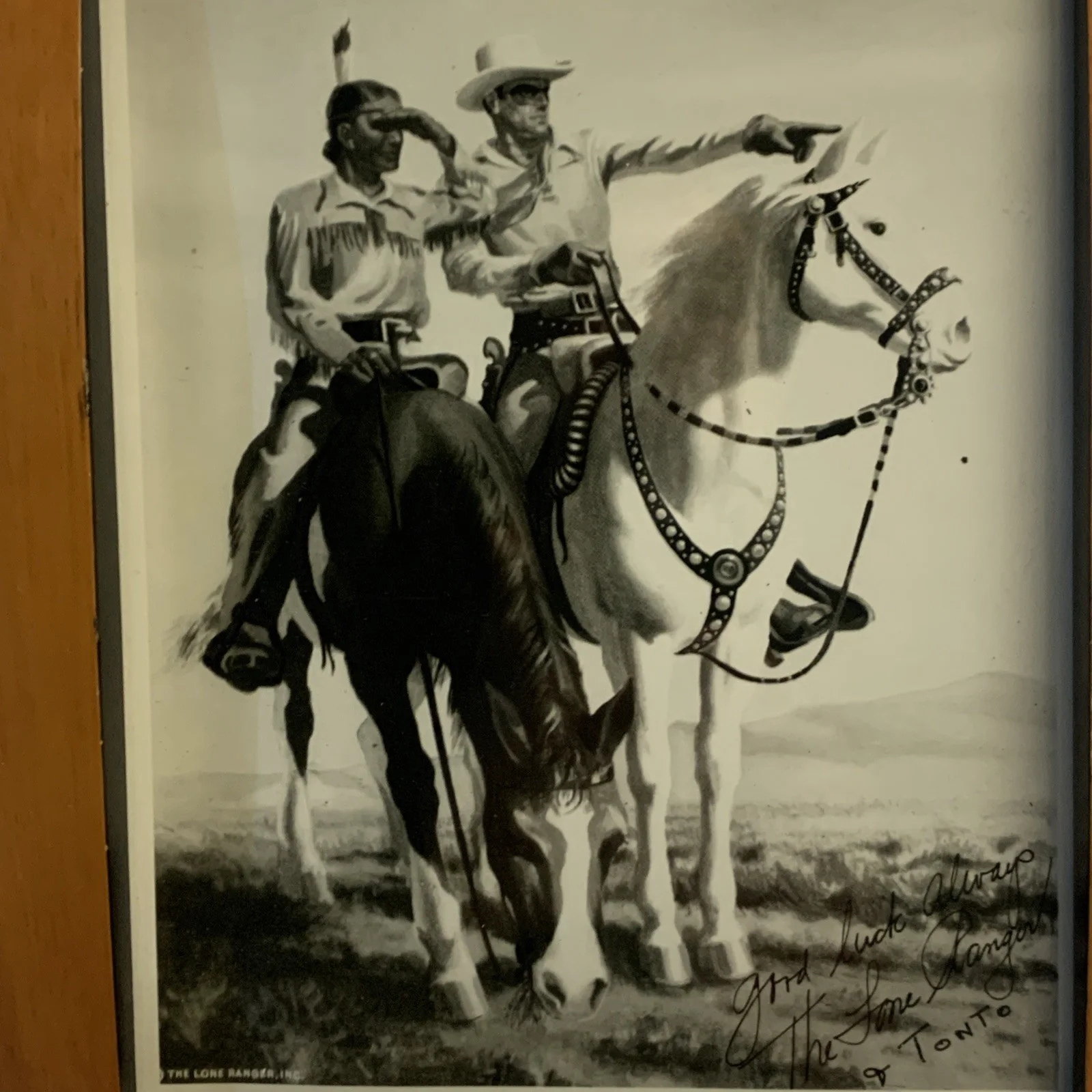 Vintage 7x9 (autographed?) Photo of The Lone Ranger and Tonto, изображение 5
