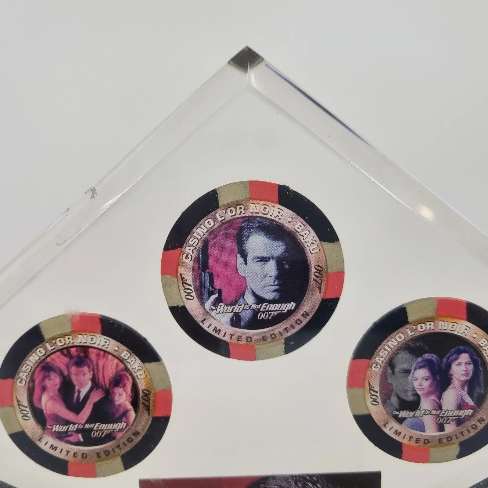 James Bond The World Is Not Enough Lucite Trophy Poker Chips For Staff?, image 3