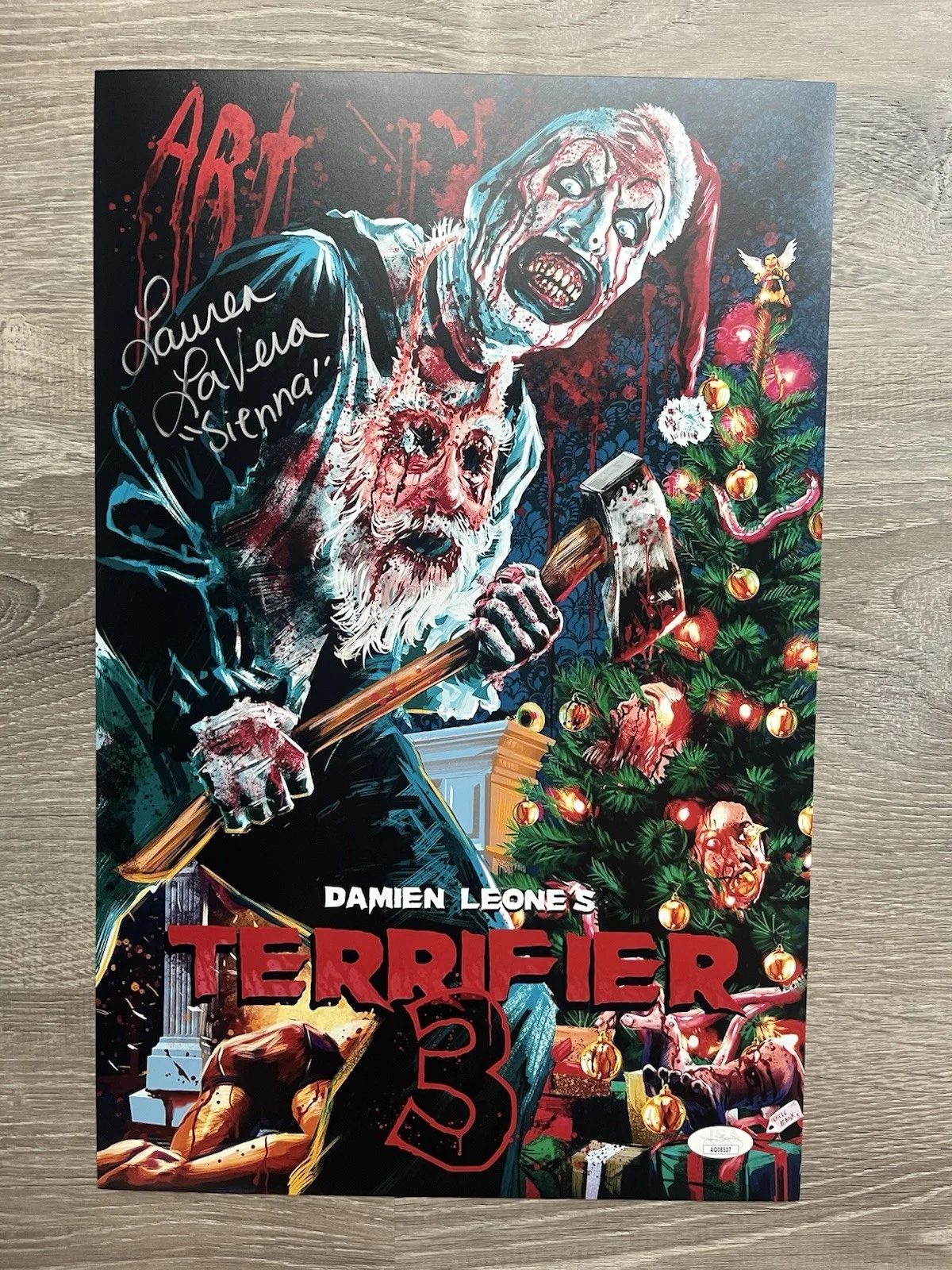 Lauren LaVera — Lauren LaVera Signed Terrifier 3 11x17 Photo JSA COA Sienna Art The Clown Horror, изображение 2