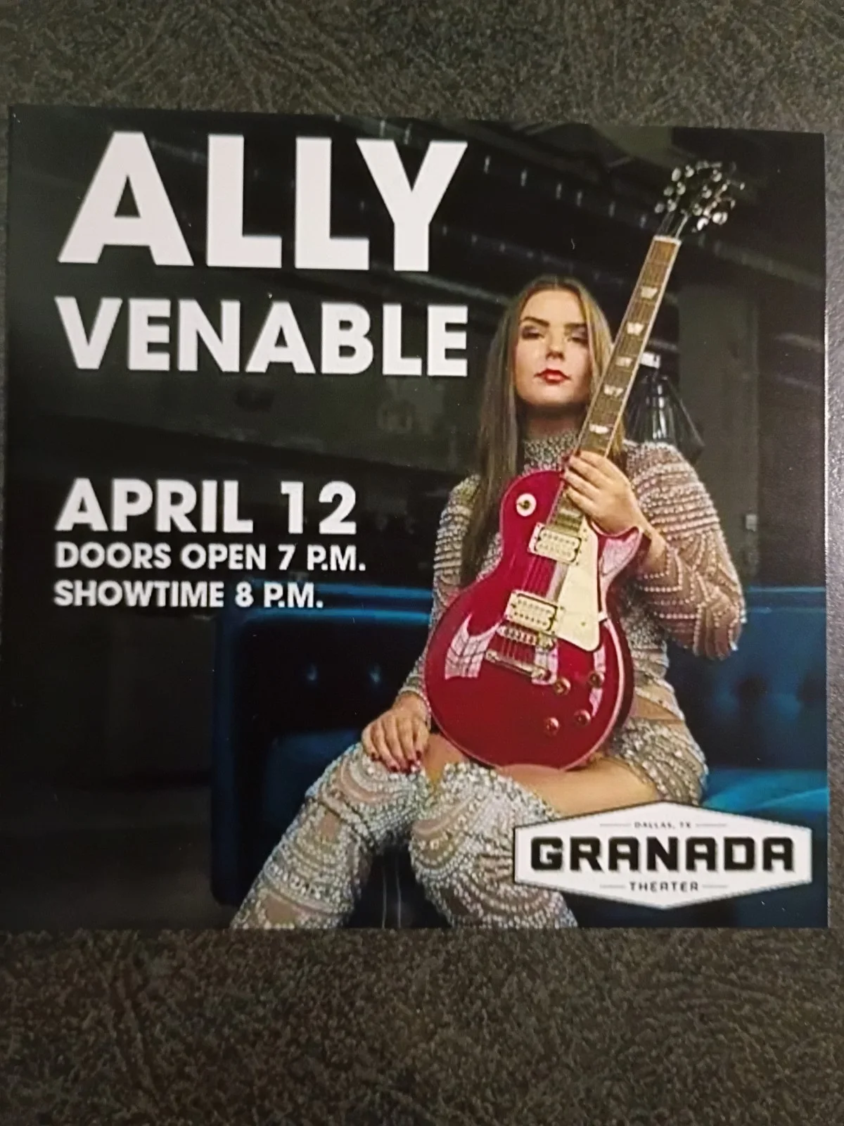 ALLY VENABLE — ALLY VENABLE Hand Signed Autograph CARD With 4X4 Photo - GUITAR & SEXY SINGER, изображение 3