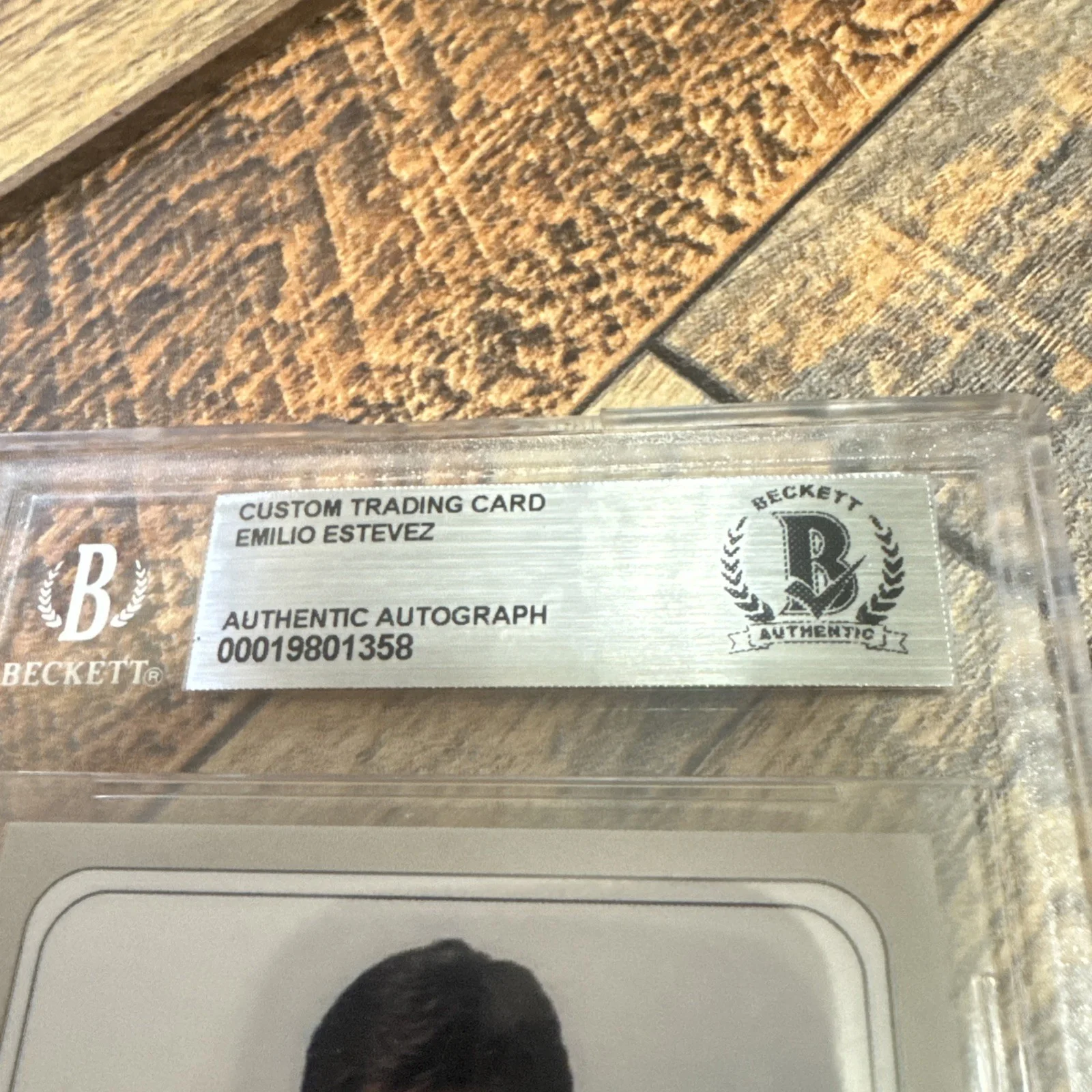 Emilio Estevez — Emilio Estevez Signed Autograph Slabbed Breakfast Club Custom Card BECKETT Slab, image 2