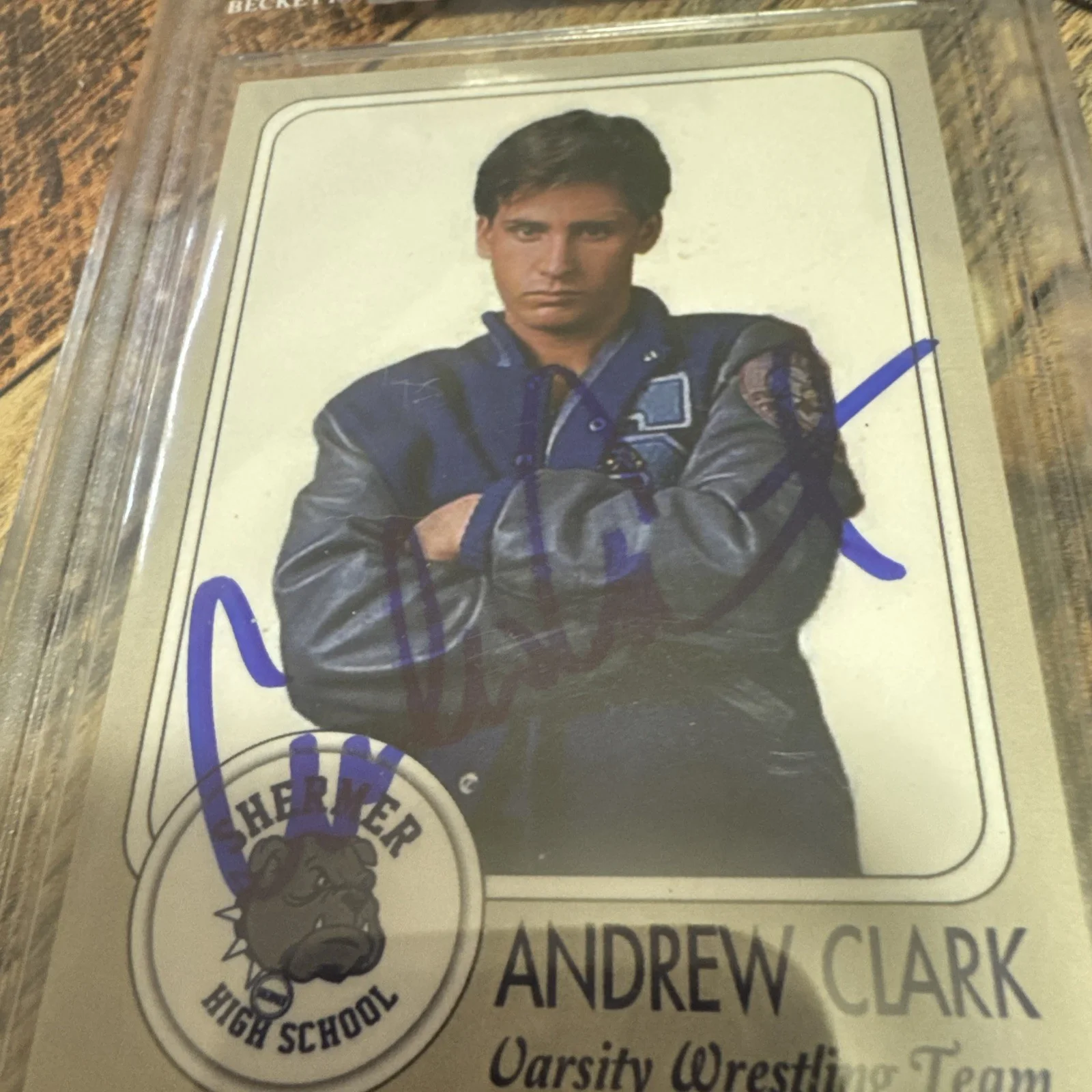 Emilio Estevez — Emilio Estevez Signed Autograph Slabbed Breakfast Club Custom Card BECKETT Slab, image 3