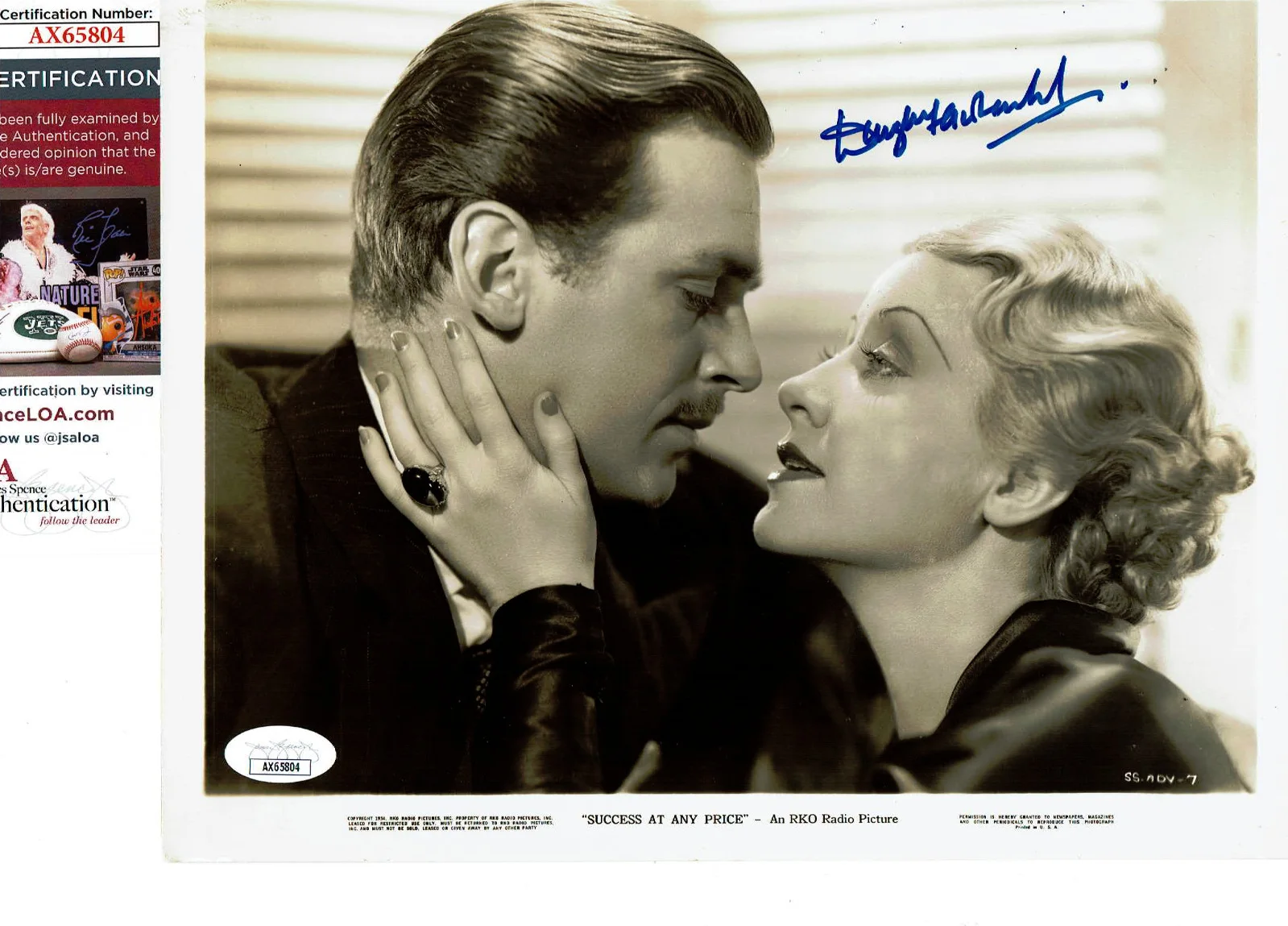 Douglas fairbanks Jr — Douglas Fairbanks Jr. autographed 8x10 vintage photo Success at any Price JSA