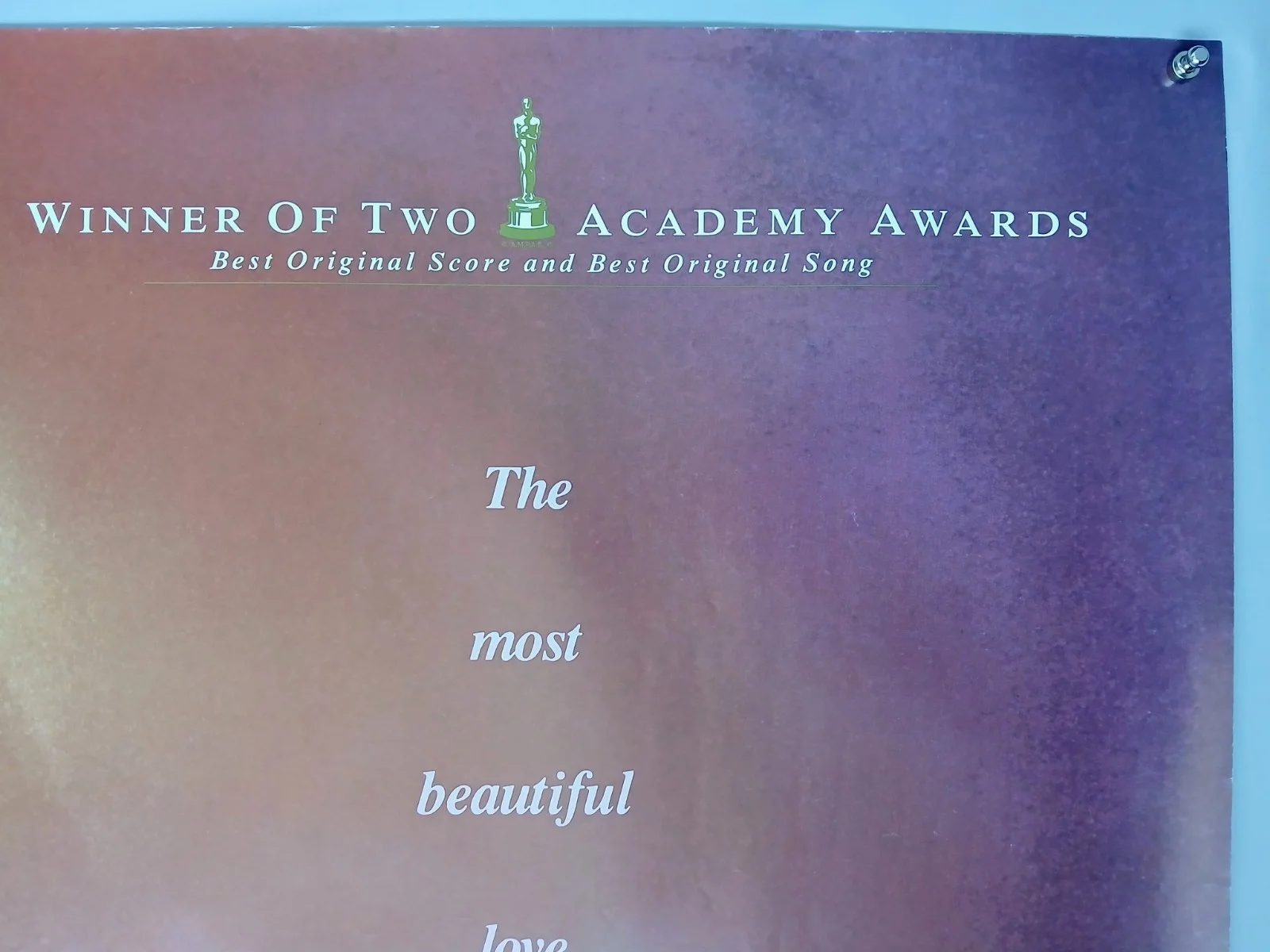 BEAUTY AND THE BEAST (1991) rolled original UK advance teaser quad poster, image 3