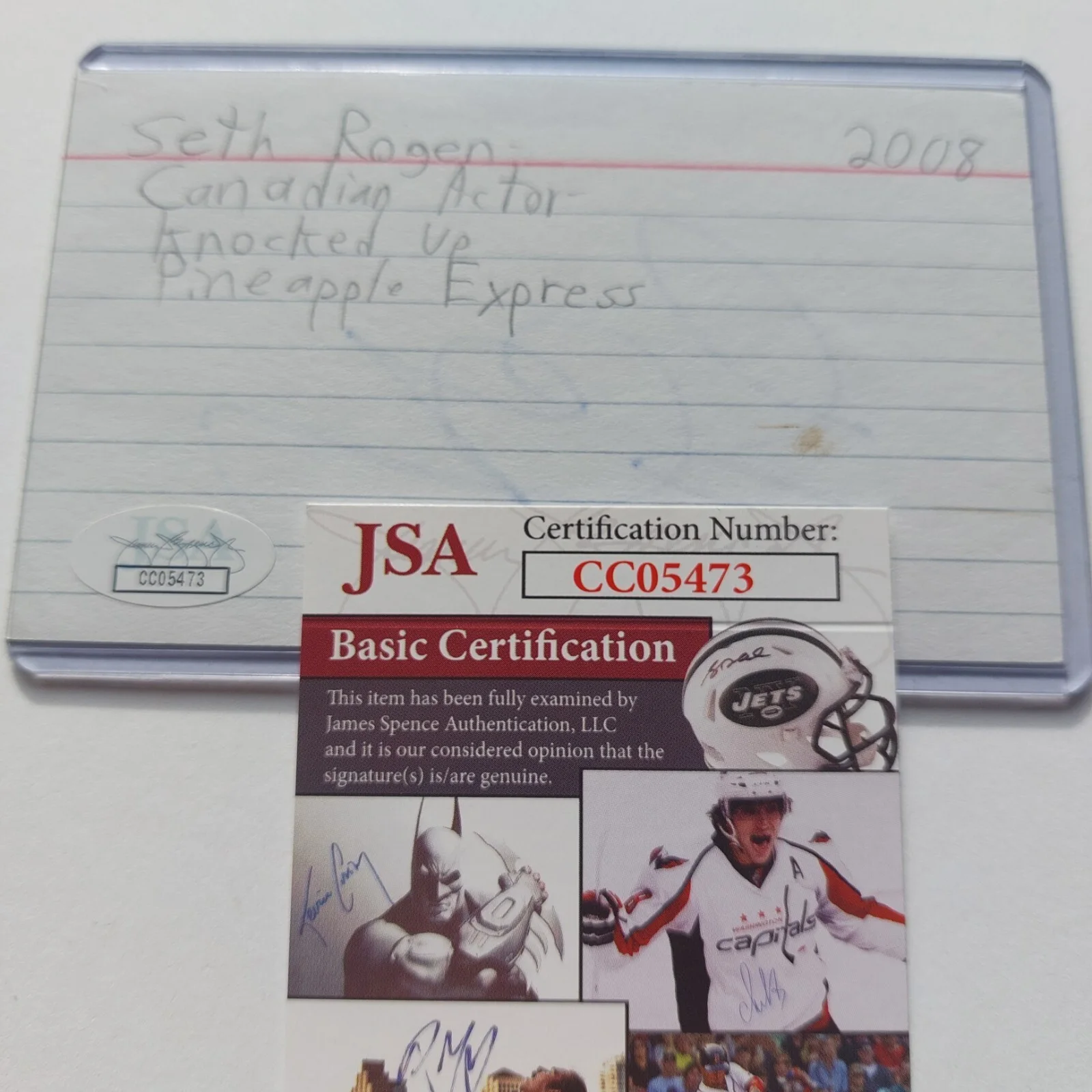 Seth Rogen — Seth Rogen Signed 3x5 Index Card JSA COA (Superbad, Pineapple Express, TMNT), image 3