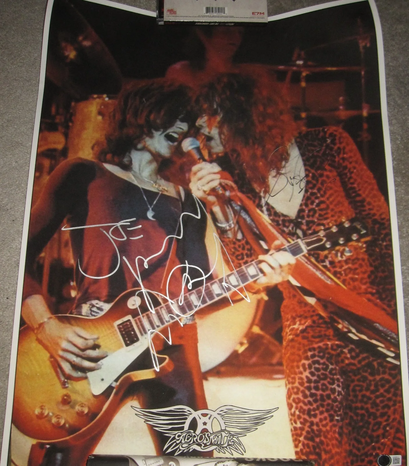 AEROSMITH SIGNED POSTER STEVEN TYLER JOE PERRY ROCK AUTOGRAPH BECKETT LOA X2, image 5