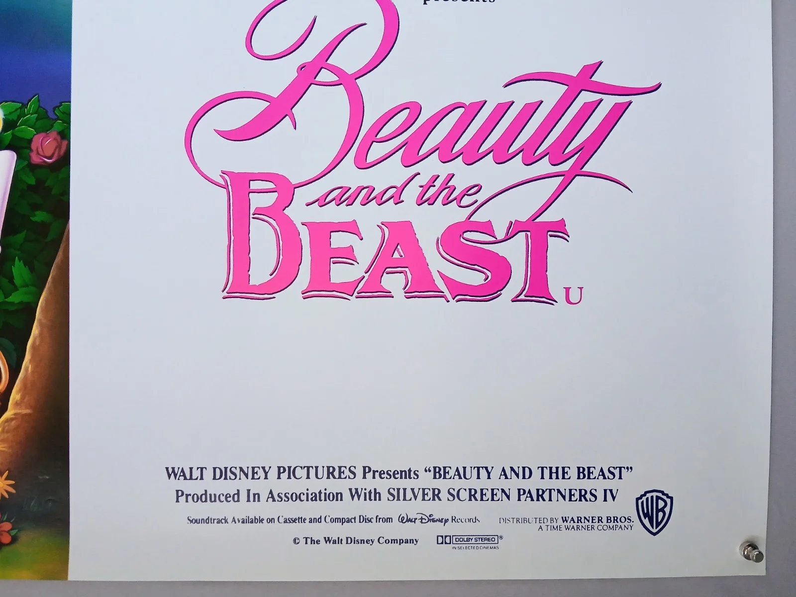 BEAUTY & THE BEAST (1991) original rolled UK quad poster - main version, изображение 5