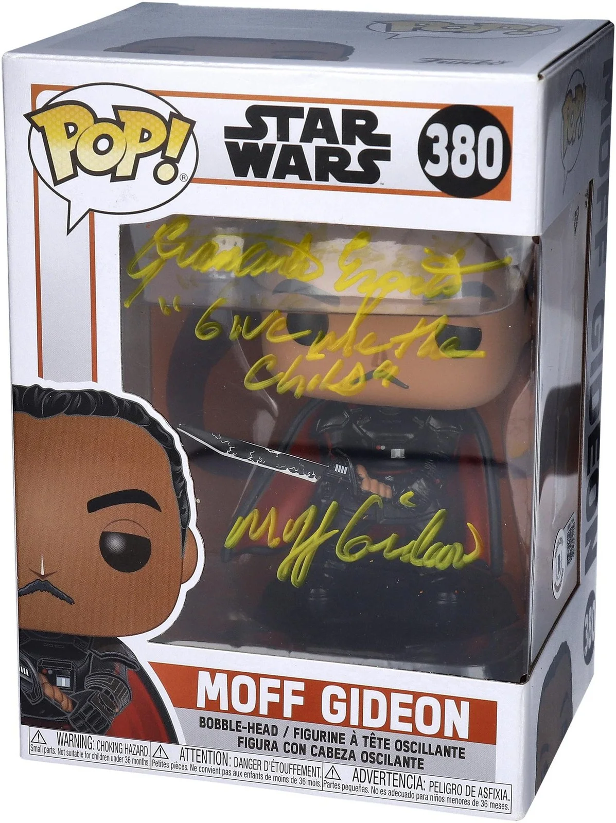 Giancarlo Esposito — Giancarlo Esposito Star Wars: Mandalorian Signed Gideon #380 Funko Pop! w/Inscs