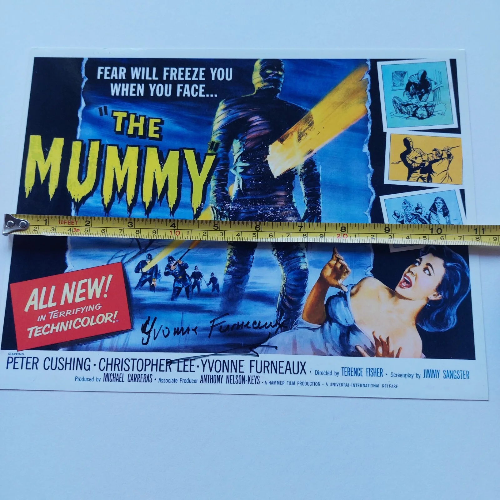 Yvonne Furneaux — Yvonne Furneaux Signed The Mummy 1959 PHOTO French Actress Hammer Horror, изображение 4