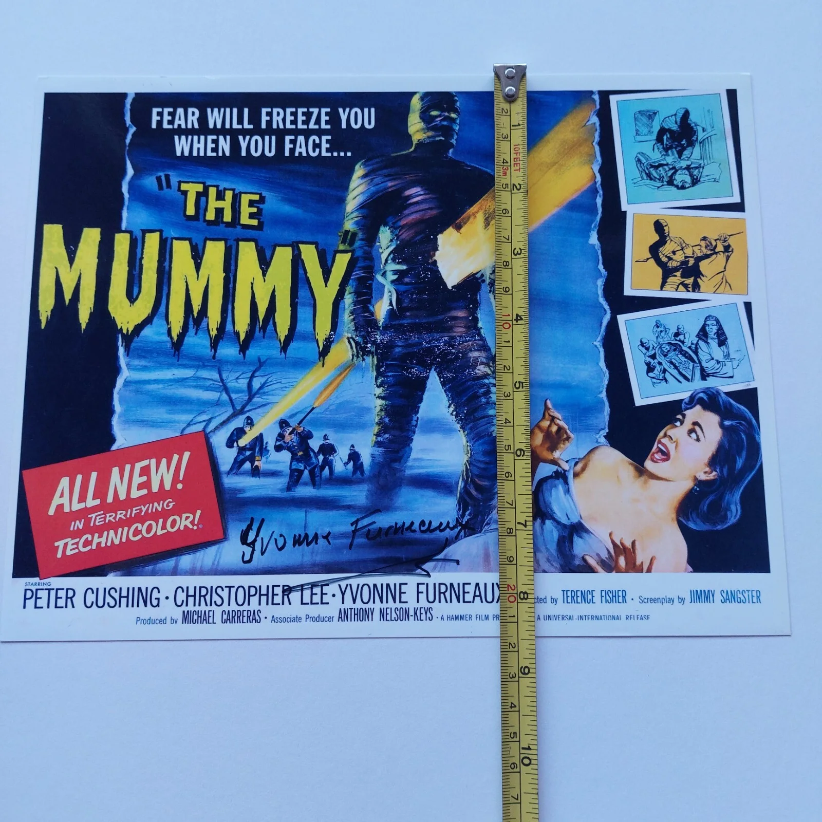 Yvonne Furneaux — Yvonne Furneaux Signed The Mummy 1959 PHOTO French Actress Hammer Horror, изображение 5