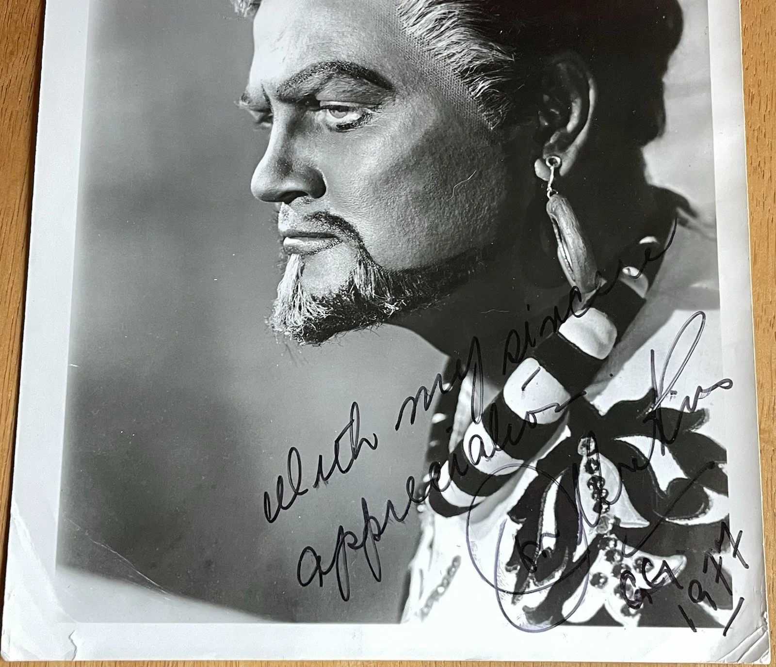 Canadian Opera Tenor Jon Vickers Autograph Photo in "Othello", изображение 3
