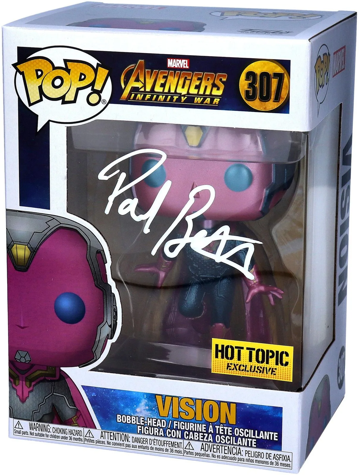Paul Bettany — Paul Bettany Marvel Autographed Vision #307 Funko Pop!