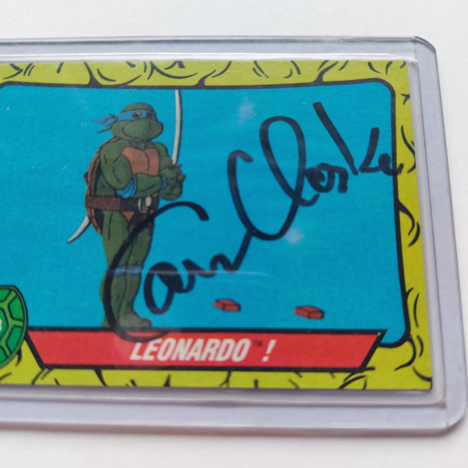 CAM CLARKE — 1989 TMNT Topps #23 SIGNED Cam Clarke Leonardo Trading Card Voice of Leonardo, изображение 2