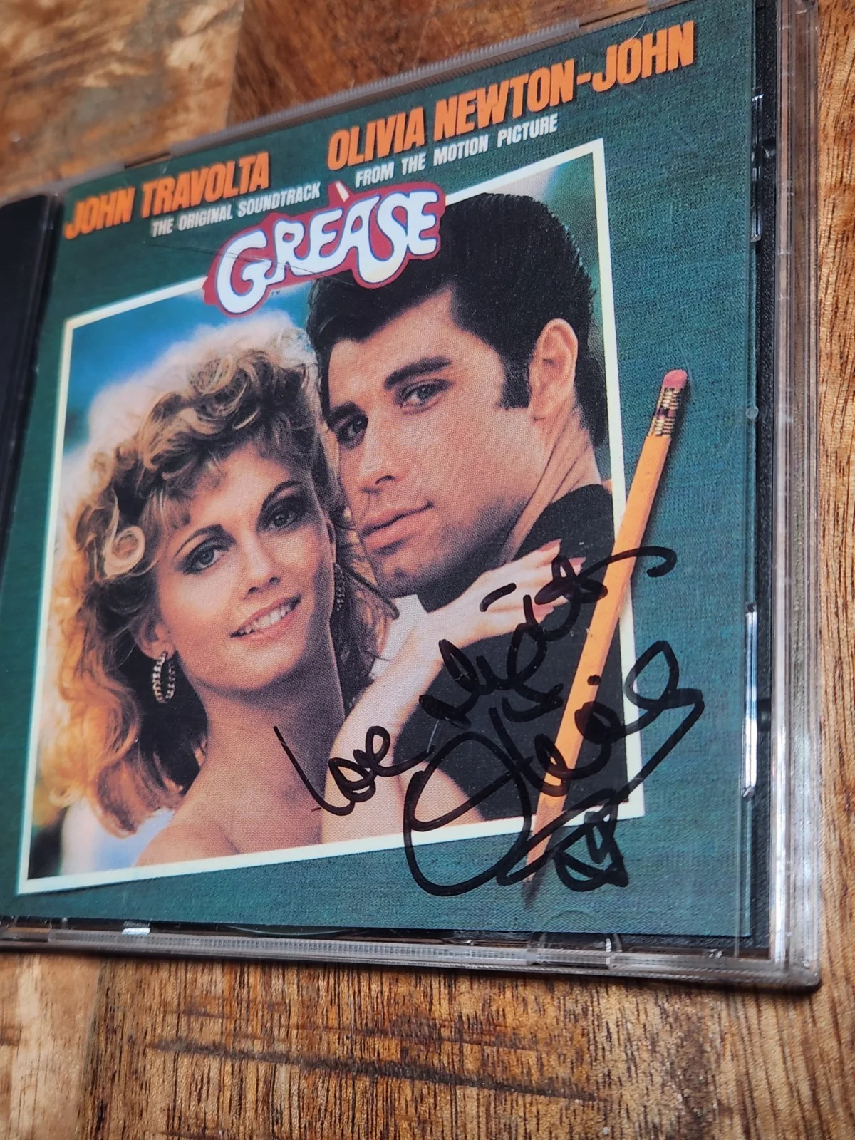 Olivia Newton John **SIGNED** Grease Soundtrack Compact Disc CD, image 2