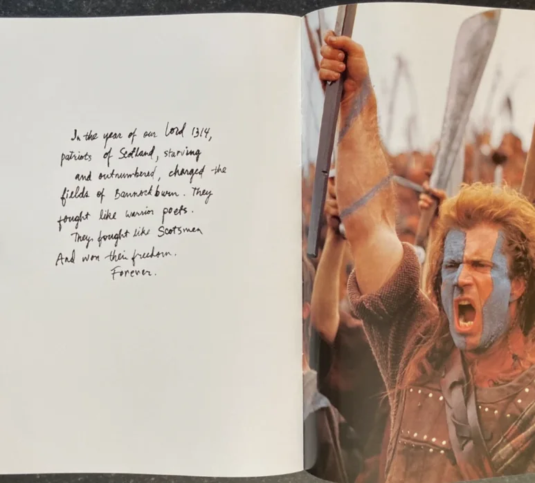 Original Braveheart Souvenir Programme / Film Brochure 1995 Mel Gibson, изображение 3