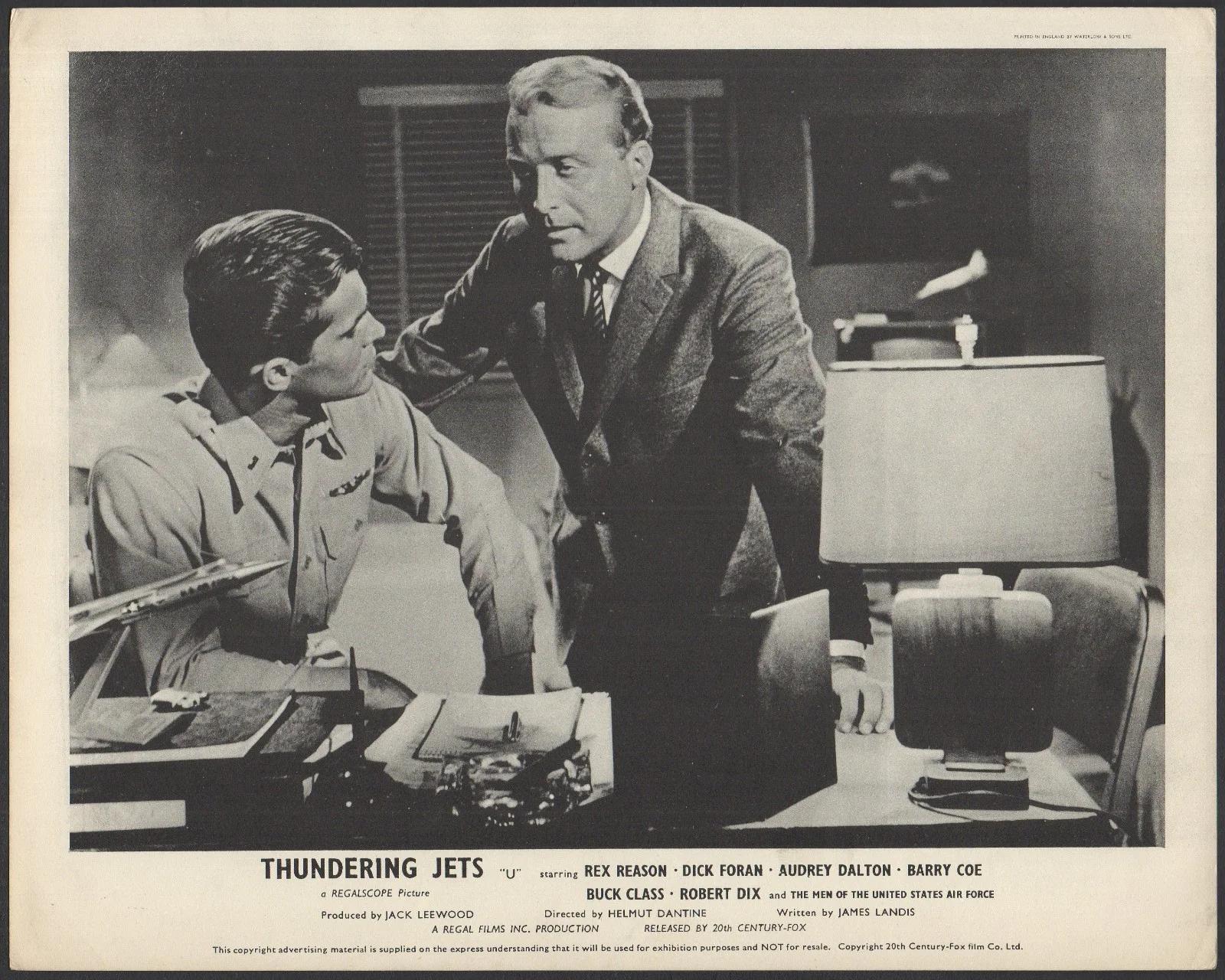 THUNDERING JETS 1958 Rex Reason, Dick Foran, Audrey Dalton UK 10x8 LOBBY SET, image 2