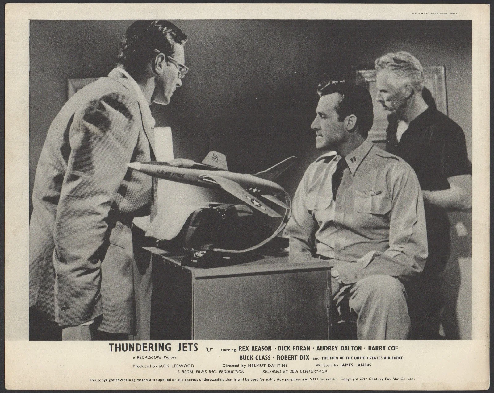 THUNDERING JETS 1958 Rex Reason, Dick Foran, Audrey Dalton UK 10x8 LOBBY SET, image 3