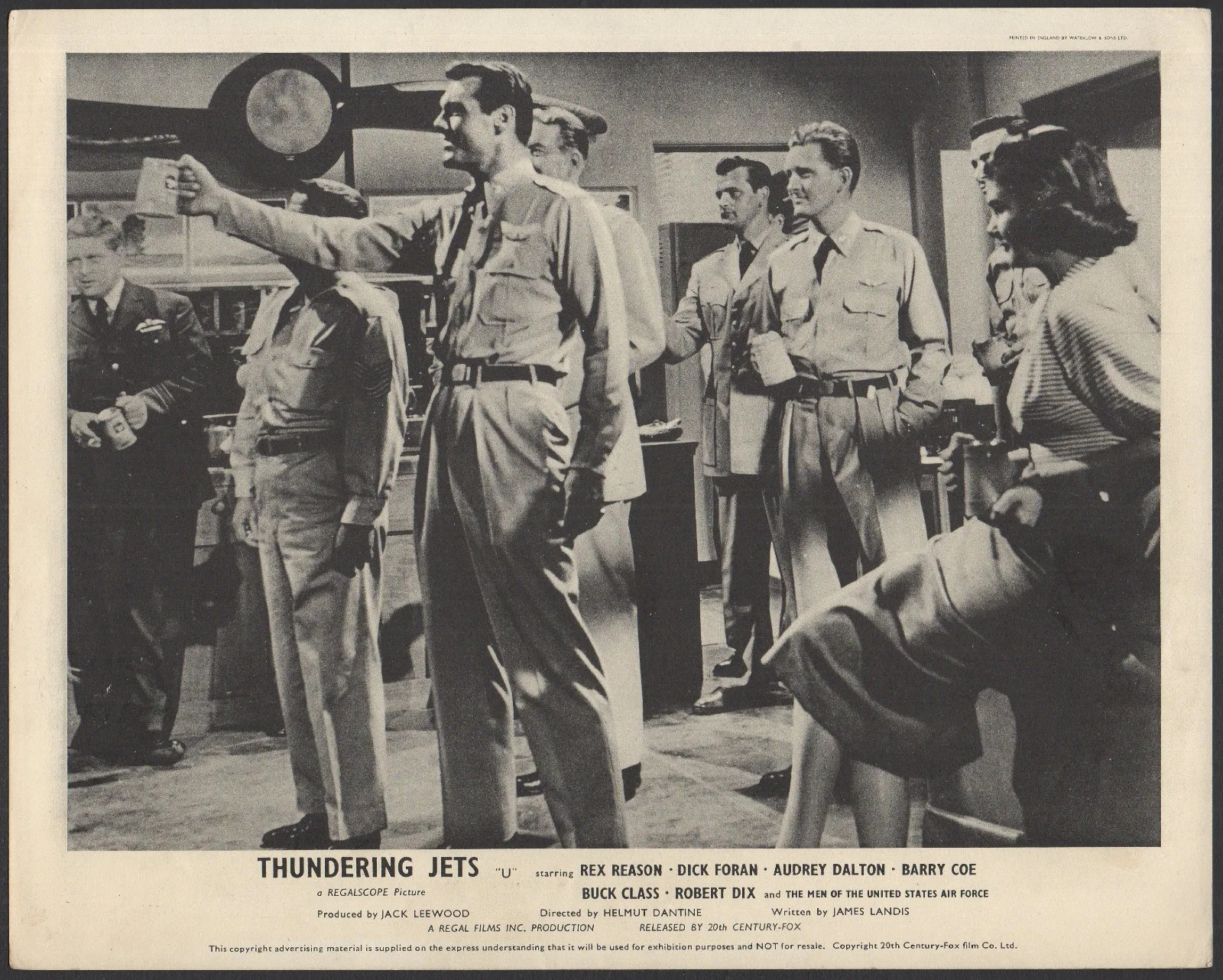THUNDERING JETS 1958 Rex Reason, Dick Foran, Audrey Dalton UK 10x8 LOBBY SET, image 4