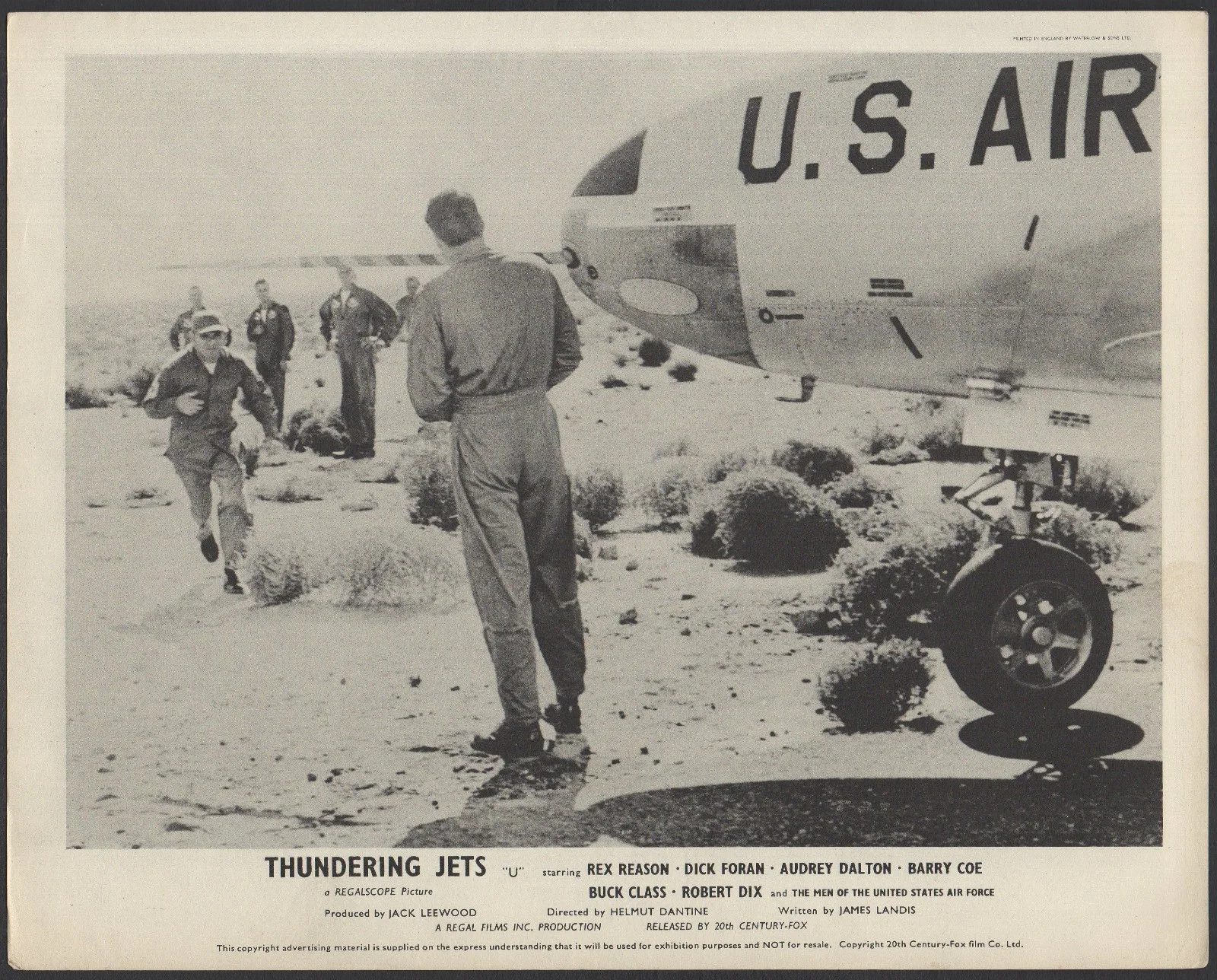 THUNDERING JETS 1958 Rex Reason, Dick Foran, Audrey Dalton UK 10x8 LOBBY SET, image 5