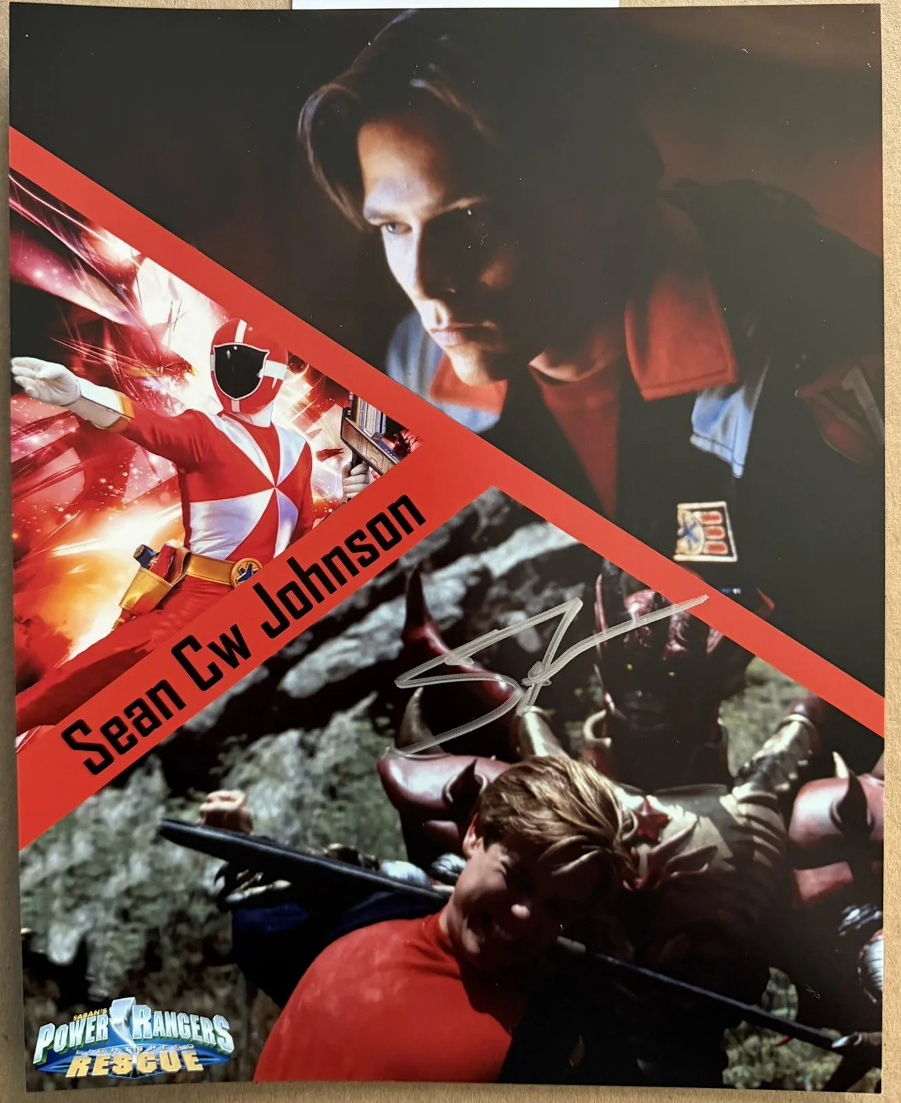 JASON FAUNT — Power Rangers Lightspeed Rescue Sean CW Johnson Signed 8x10