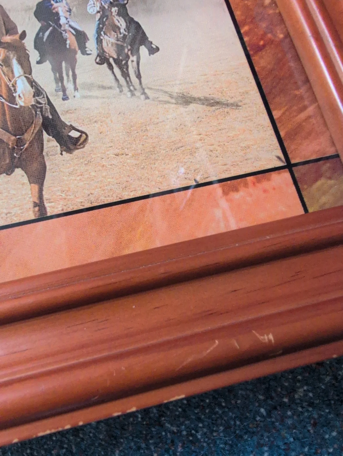 Rare Bradford Exchange John Wayne Large Wall hanging Picture Wood Frame, image 5