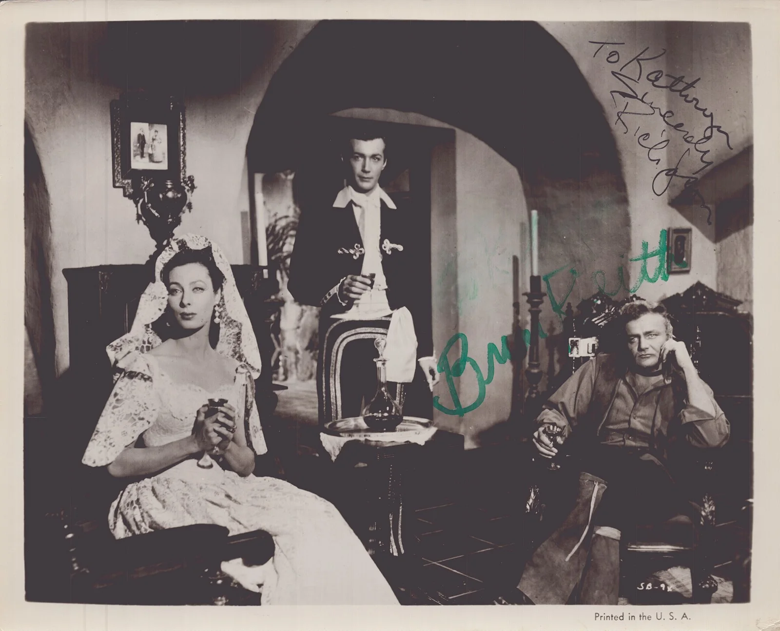 Brian Keith, Rick Jason — SIERRA BARON MOVIE CAST - INSCRIBED PRINTED PHOTOGRAPH SIGNED IN INK WITH CO-SIG