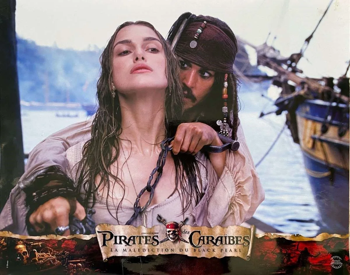 PIRATES OF THE CARIBBEAN 2003 Johnny Depp, Geoffrey Rush 8 FRENCH LOBBY CARDS, изображение 3