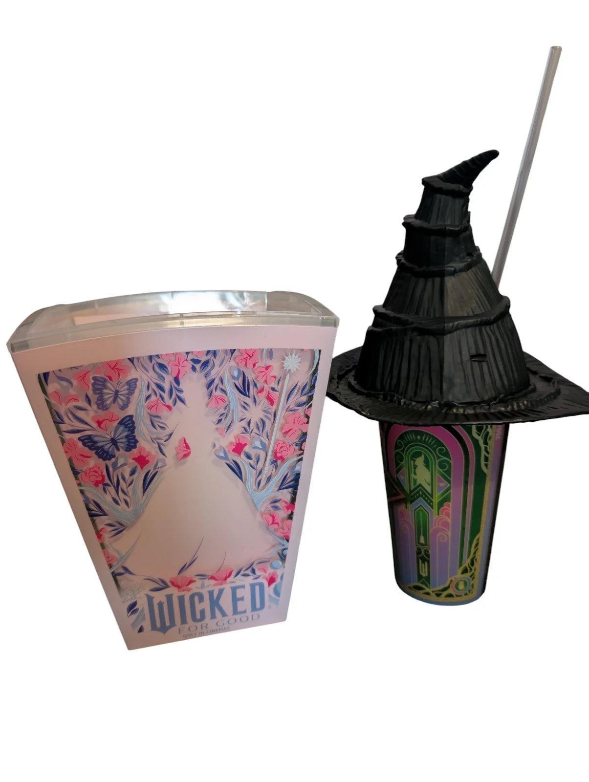 Wicked Cinema Light Up Popcorn Bucket And Drinks Cup With Topper New Elphaba, изображение 2