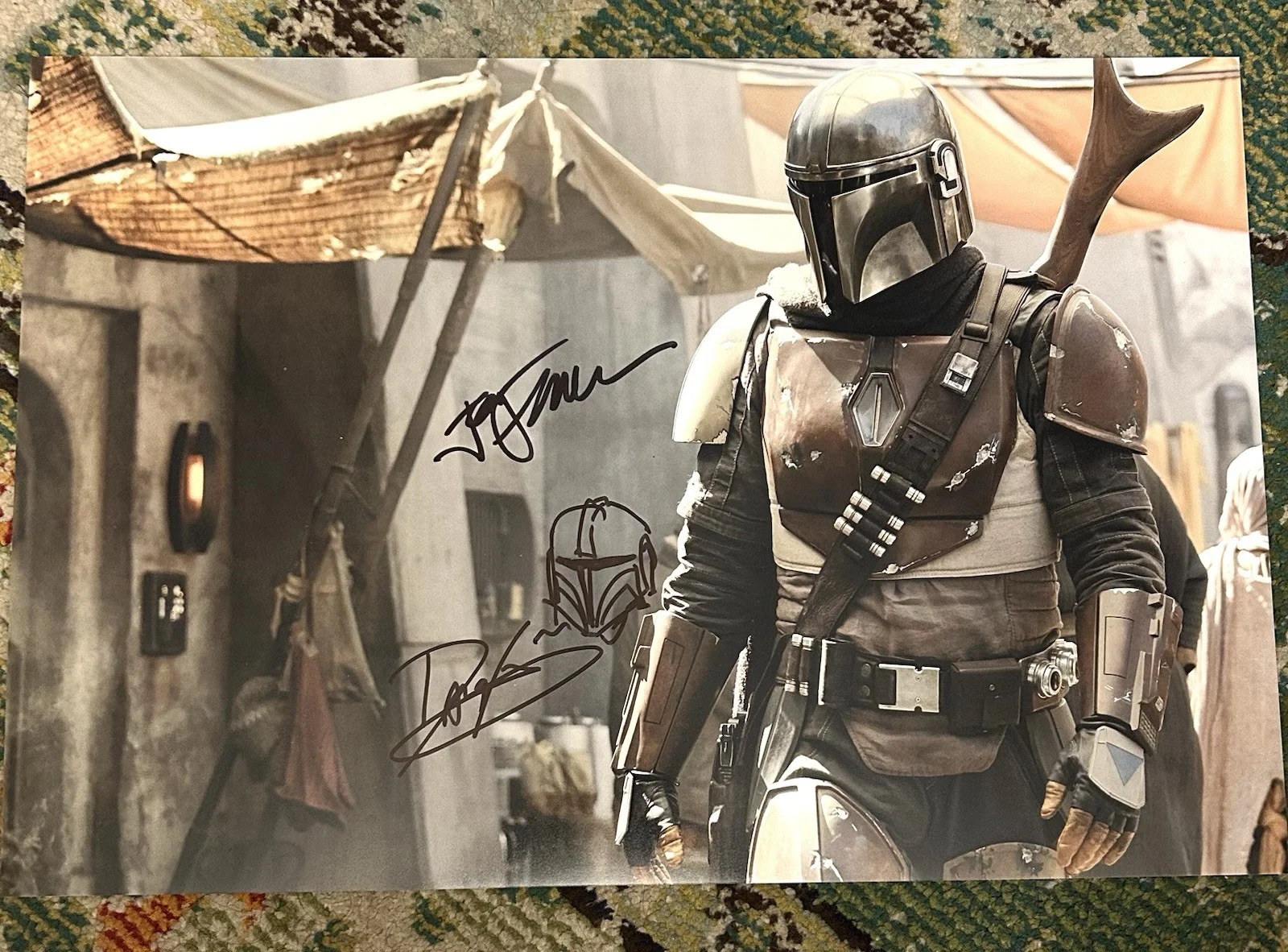 Star Wars DAVE FILONI Signed The Mandalorian Sketch Jon Favereau Authentic jsa, изображение 2