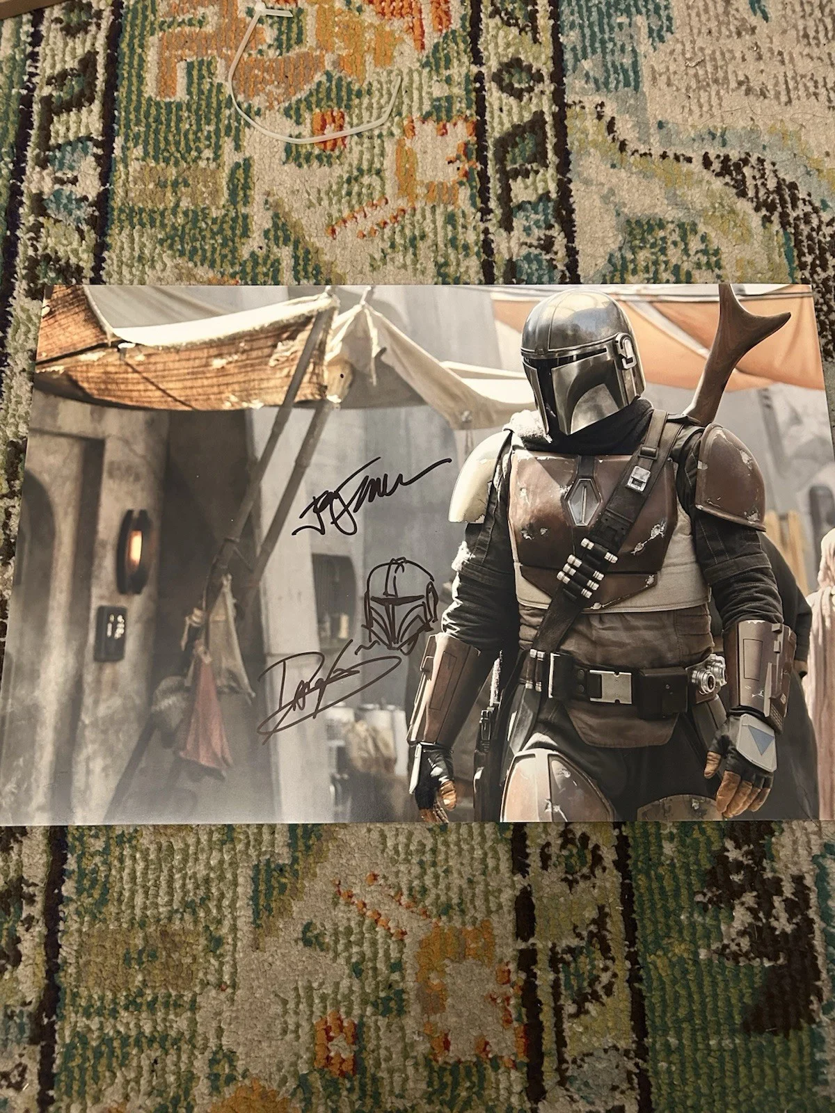 Star Wars DAVE FILONI Signed The Mandalorian Sketch Jon Favereau Authentic jsa, изображение 3