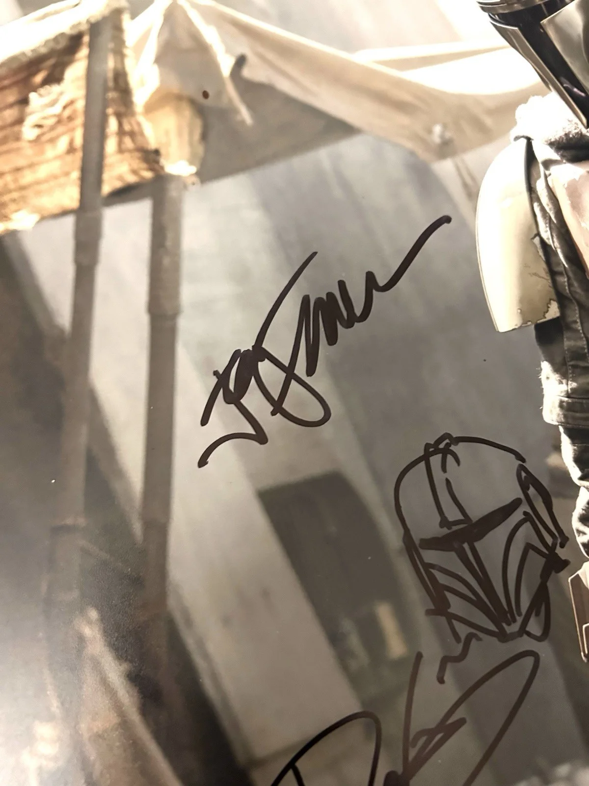 Star Wars DAVE FILONI Signed The Mandalorian Sketch Jon Favereau Authentic jsa, изображение 4