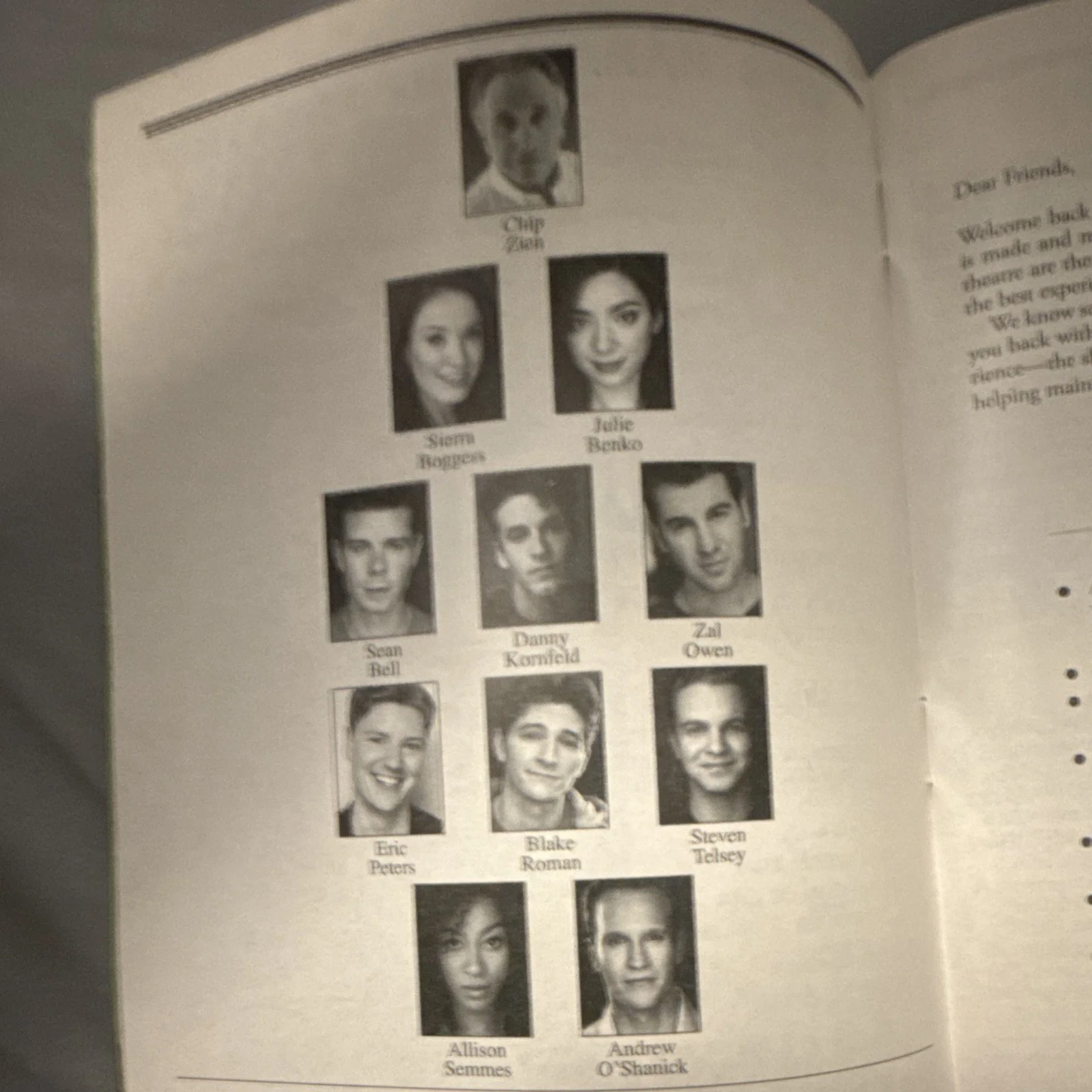 Chip Zien, Sierra Boggess, Julie Benko, Sean Bell, Danny Kornfeld — Harmony OBC signed playbill! Sierra Boggess and Chip Zien, image 2