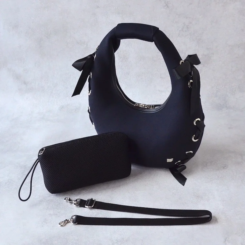 Naples Eyelet Ribbon 2-Way Egg Hobo Bag (SH992), image 2