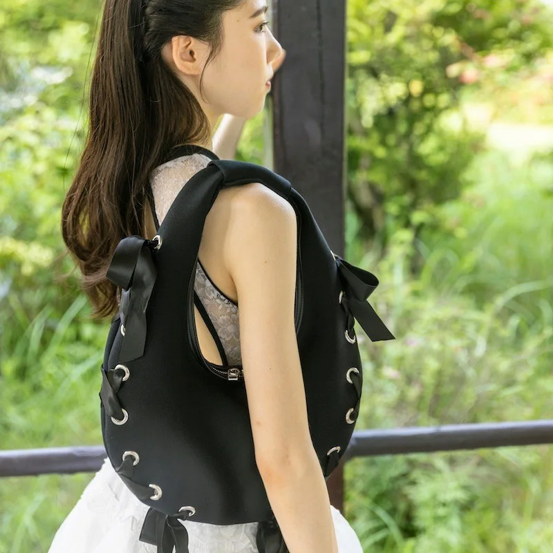 Naples Eyelet Ribbon 2-Way Egg Hobo Bag (SH992), image 3