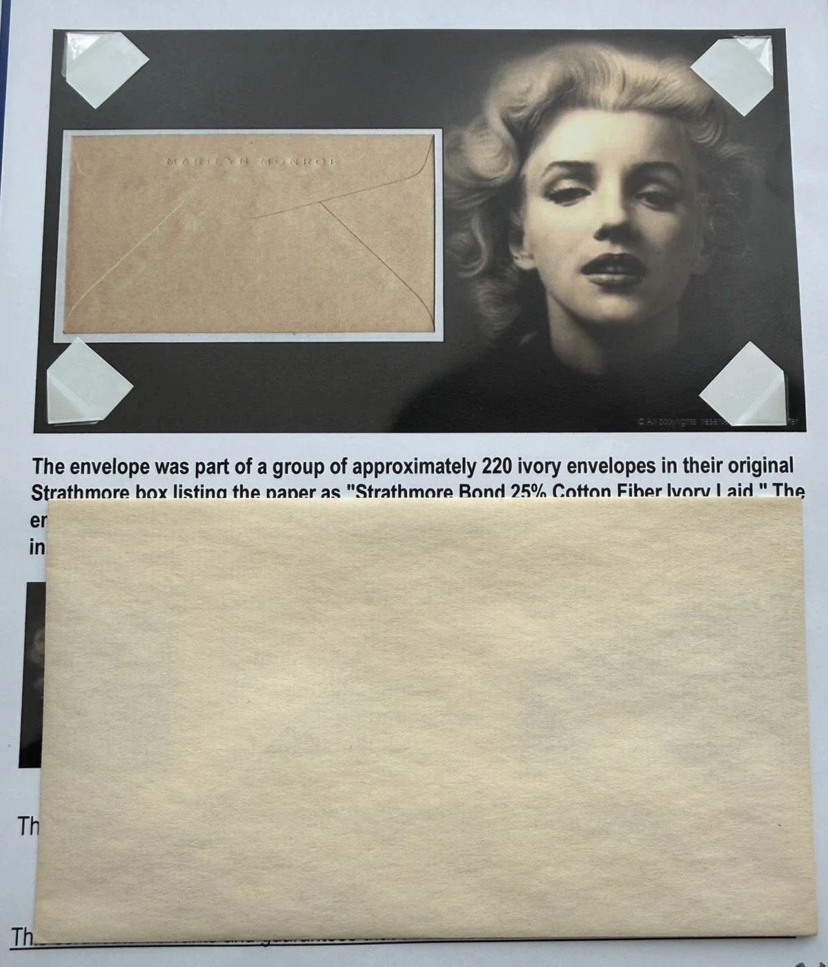 Official Marilyn Monroe Owned Personal Stationery Envelope 1962 COA Memorabilia, image 2