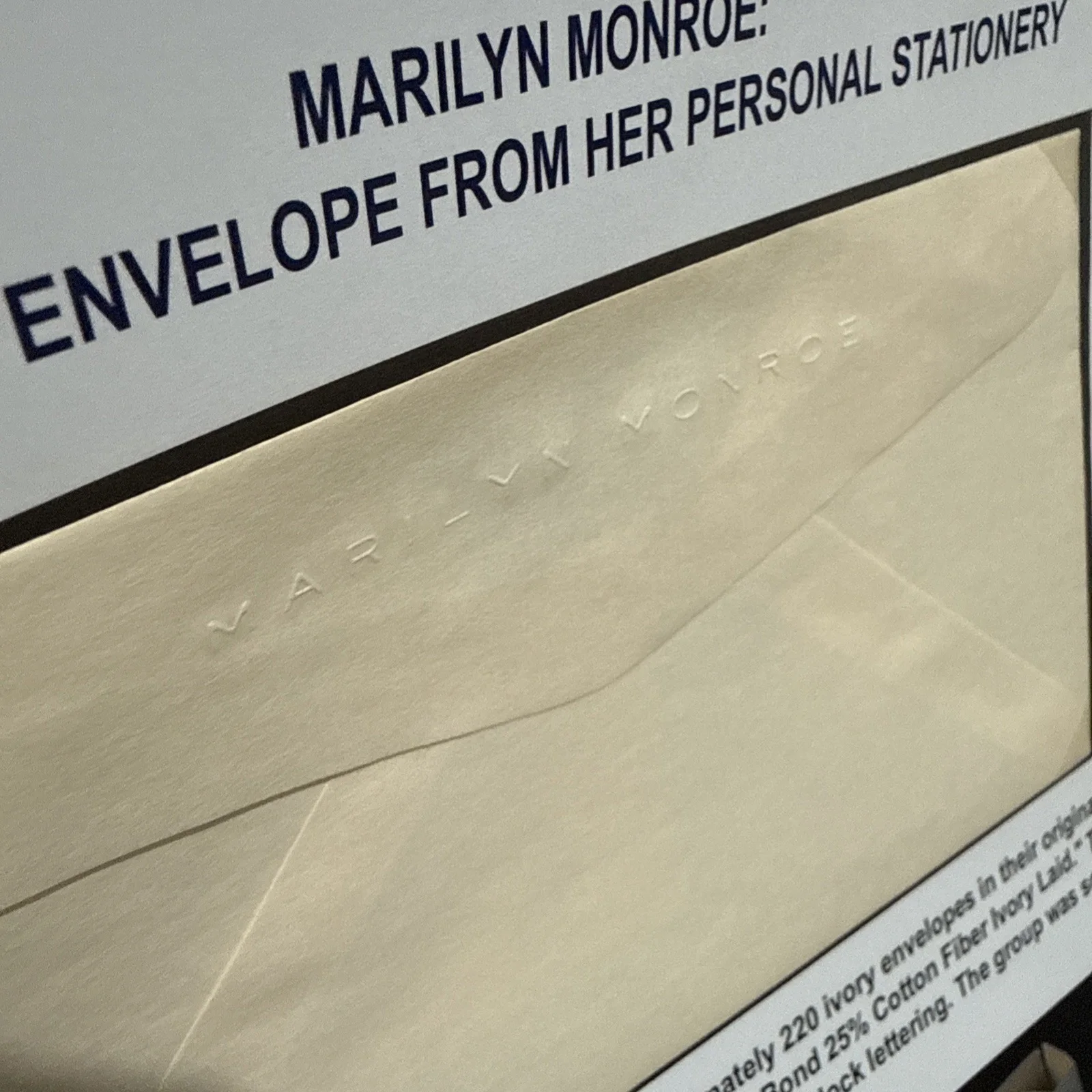 Official Marilyn Monroe Owned Personal Stationery Envelope 1962 COA Memorabilia, image 4