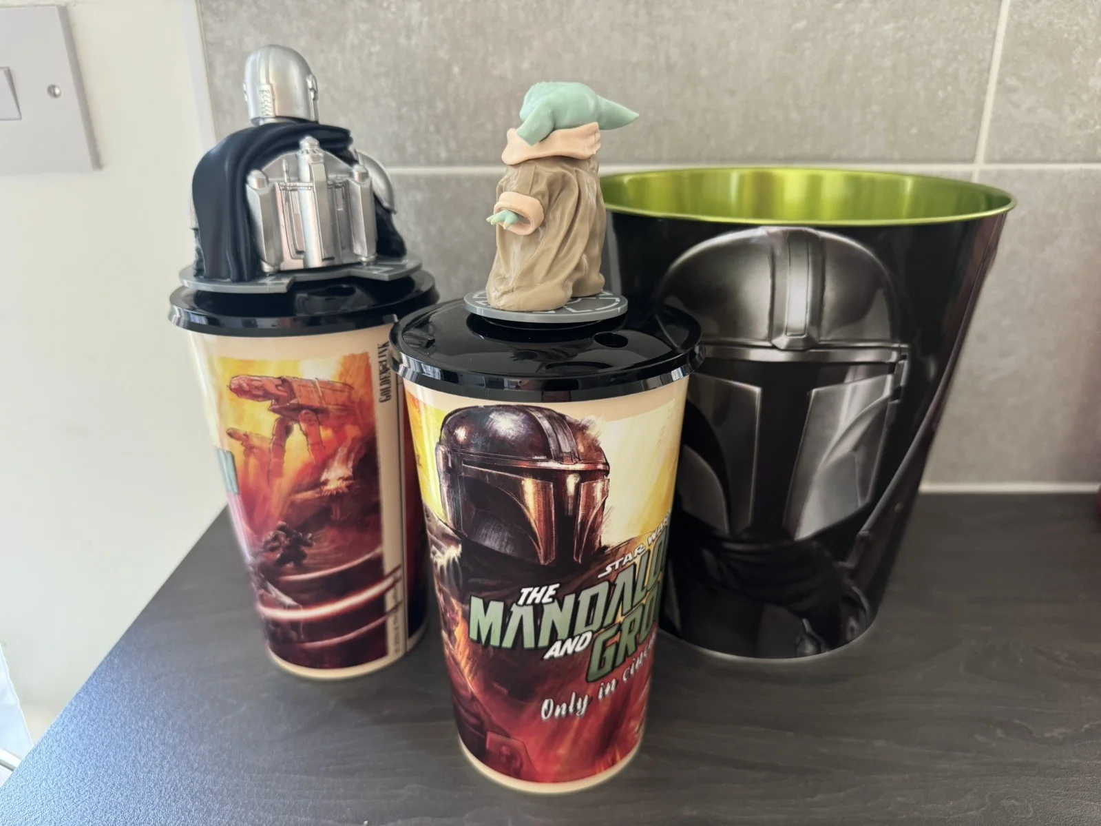 The Mandalorian And Grogu Popcorn Bucket + Cups With Figure Odeon Official Merch, image 2