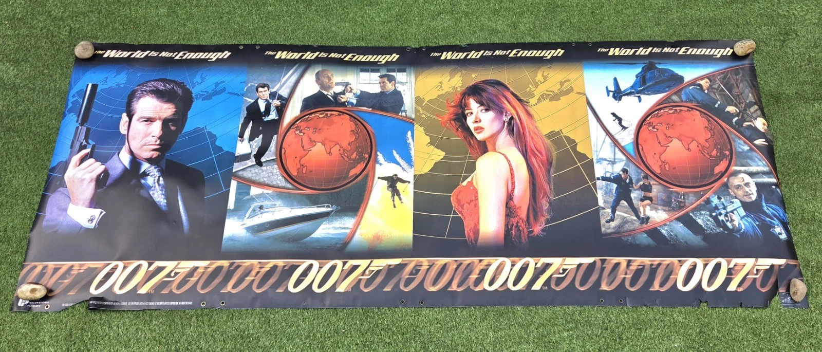 Original cinema movie d/s vinyl banner poster James Bond The World Is Not Enough, изображение 2