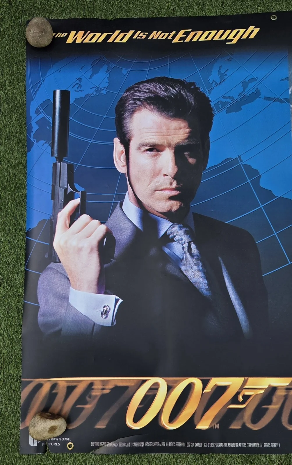 Original cinema movie d/s vinyl banner poster James Bond The World Is Not Enough, изображение 3
