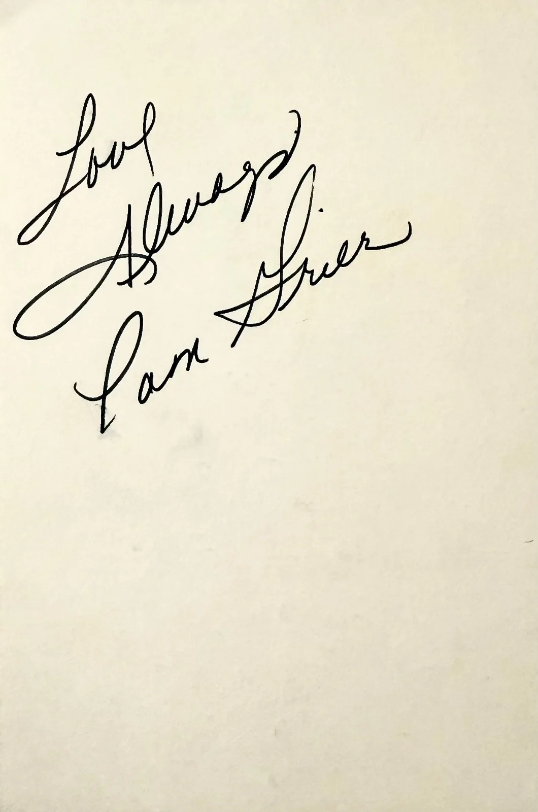 Pam Grier — PAM GRIER Signed Autographed 4"x 6" INDEX CARD COFFY Jackie Brown FOXY BROWN, image 3